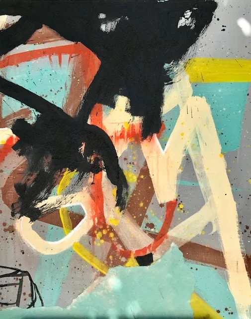 " LACHER PRISE ET TENIR BON 1 "92 X 73 cm acrylique