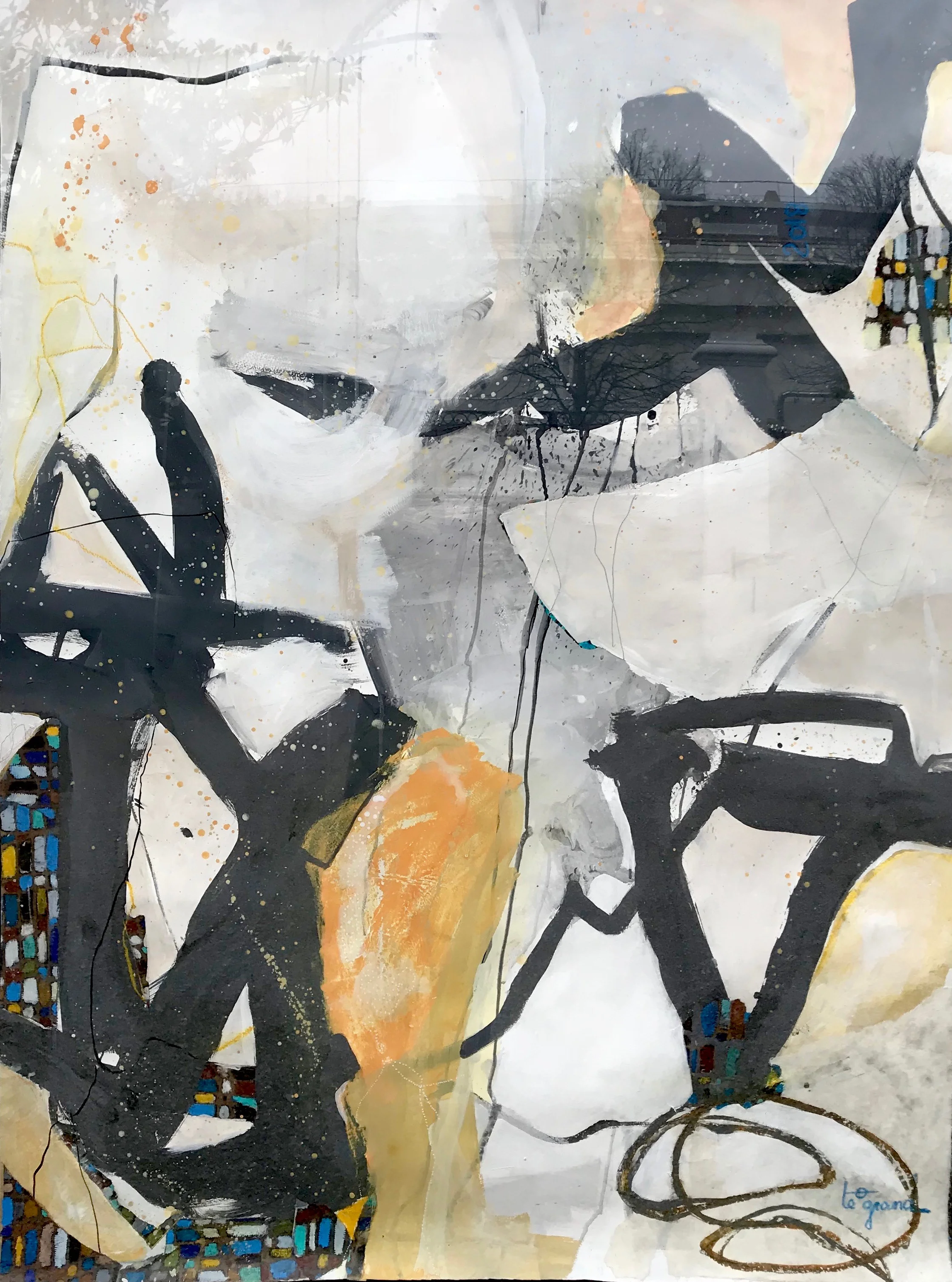 " JOSEE " 168 X 128 cm acrylique et collages