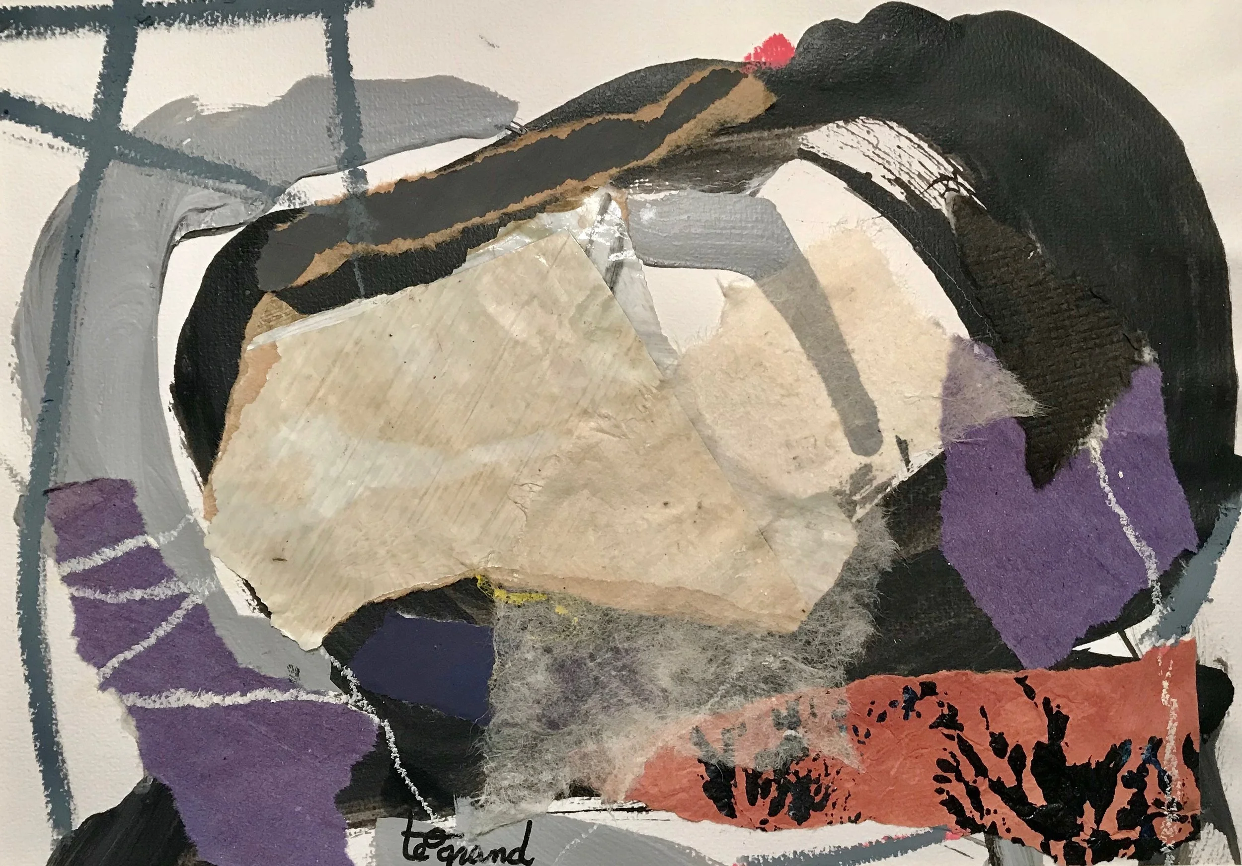 YEU 047 30 X 21 cm acrylique et collages