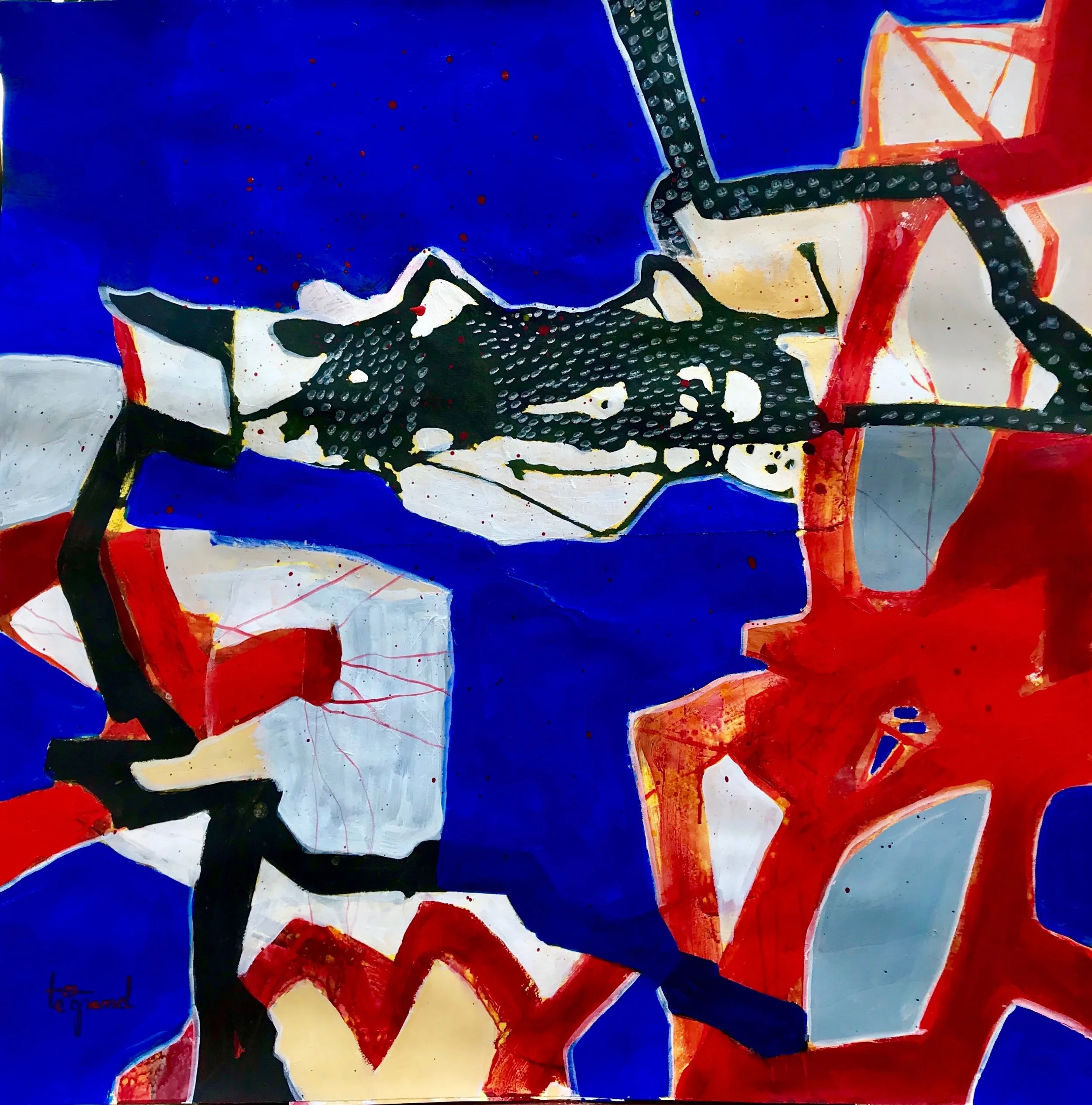 “ JE T ‘ AI TROUVE” 100 X 100cm acrylique et collages