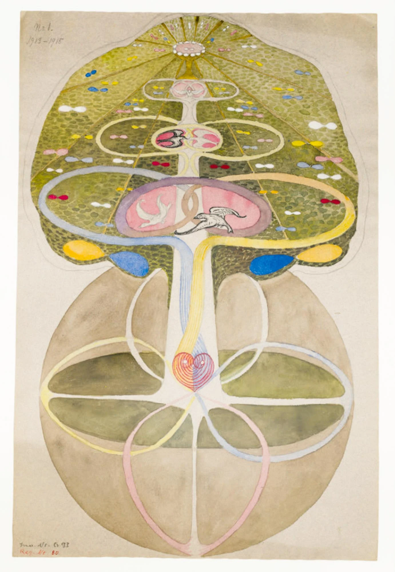Der Baum der Erkenntnis, Hilma af Klint (Nr. 1), um 1885