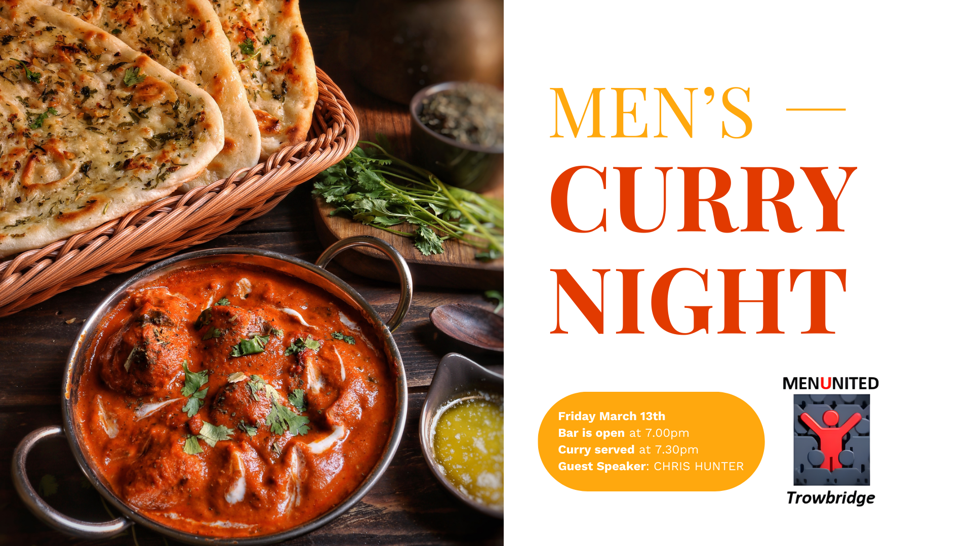 MenUnited: Curry Evening - Friday 13th March 2026