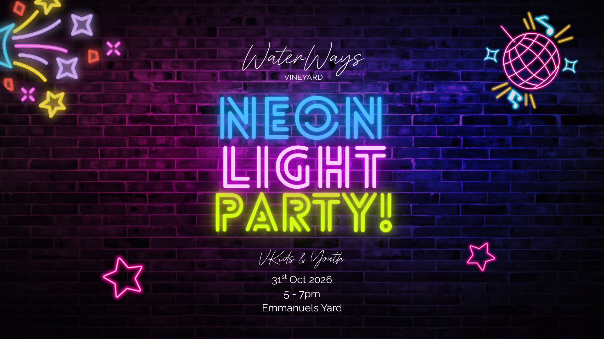 WWV Neon Light Party - Saturday 31st October