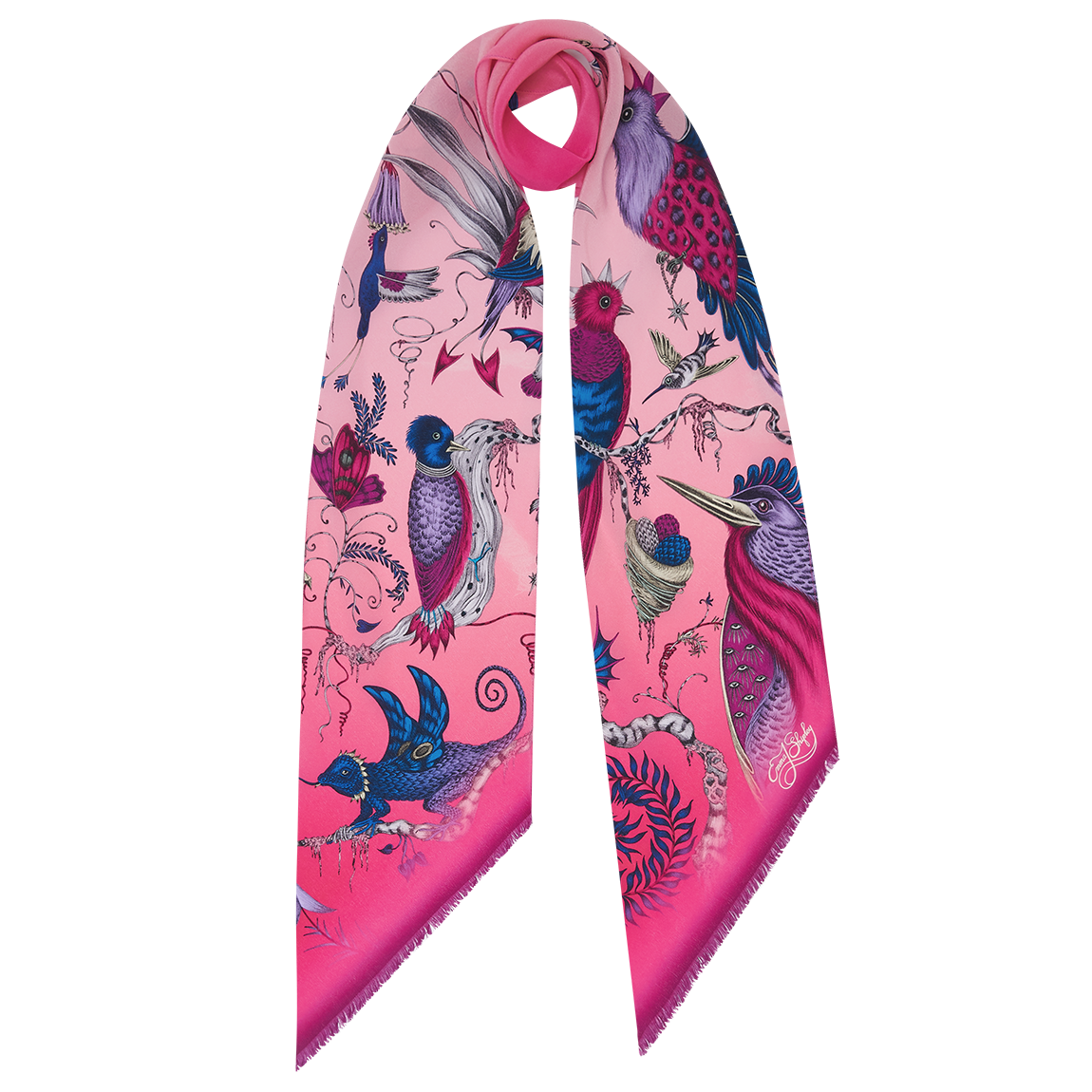 Quetzal Silk Skinny Scarf Autumn Flame Red Leopard Quetzal silk skinny scarf autumn flame red leopard