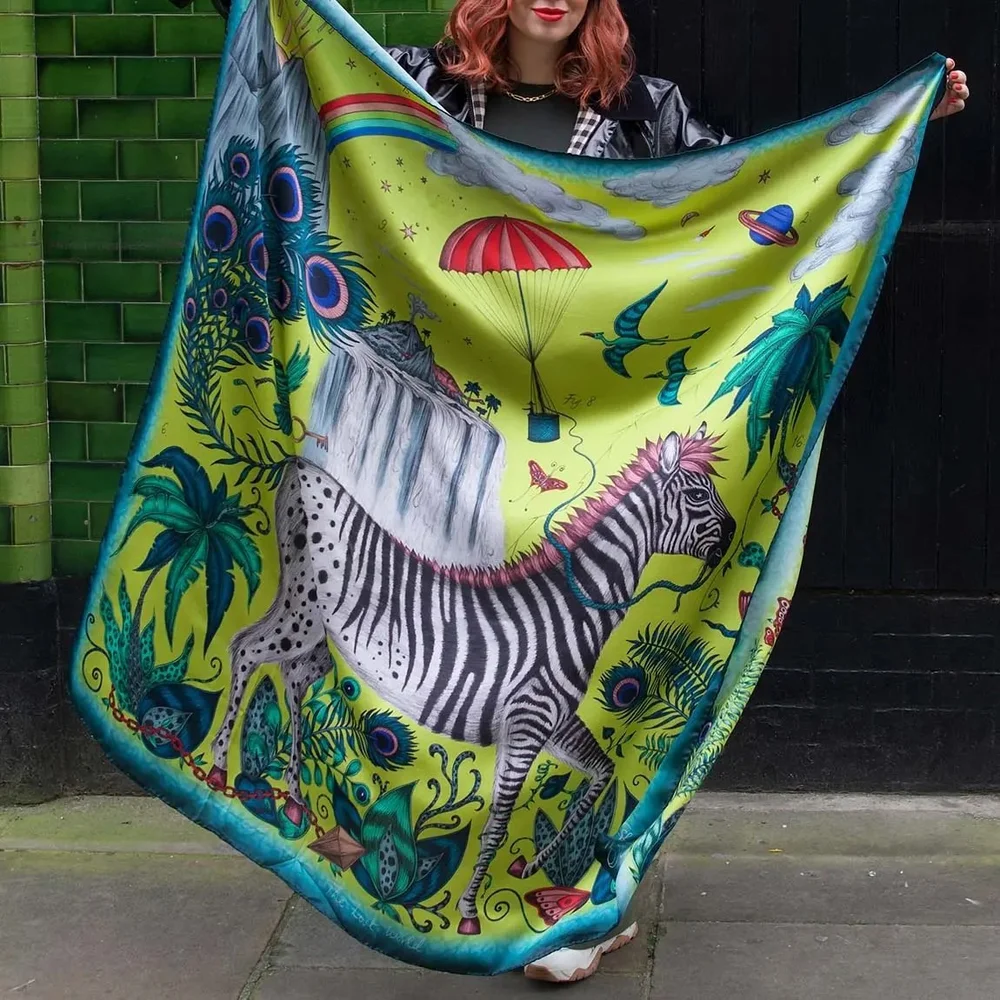 Lost World Silk Chiffon Scarf — Red Leopard