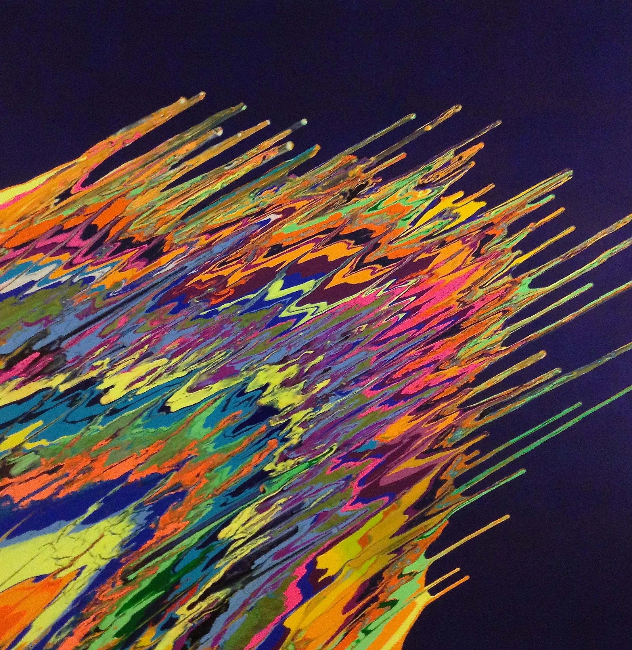 Kinetic e- VIII 2013 48" x 48" x 2.5"  Acrylic on canvas. SOLD