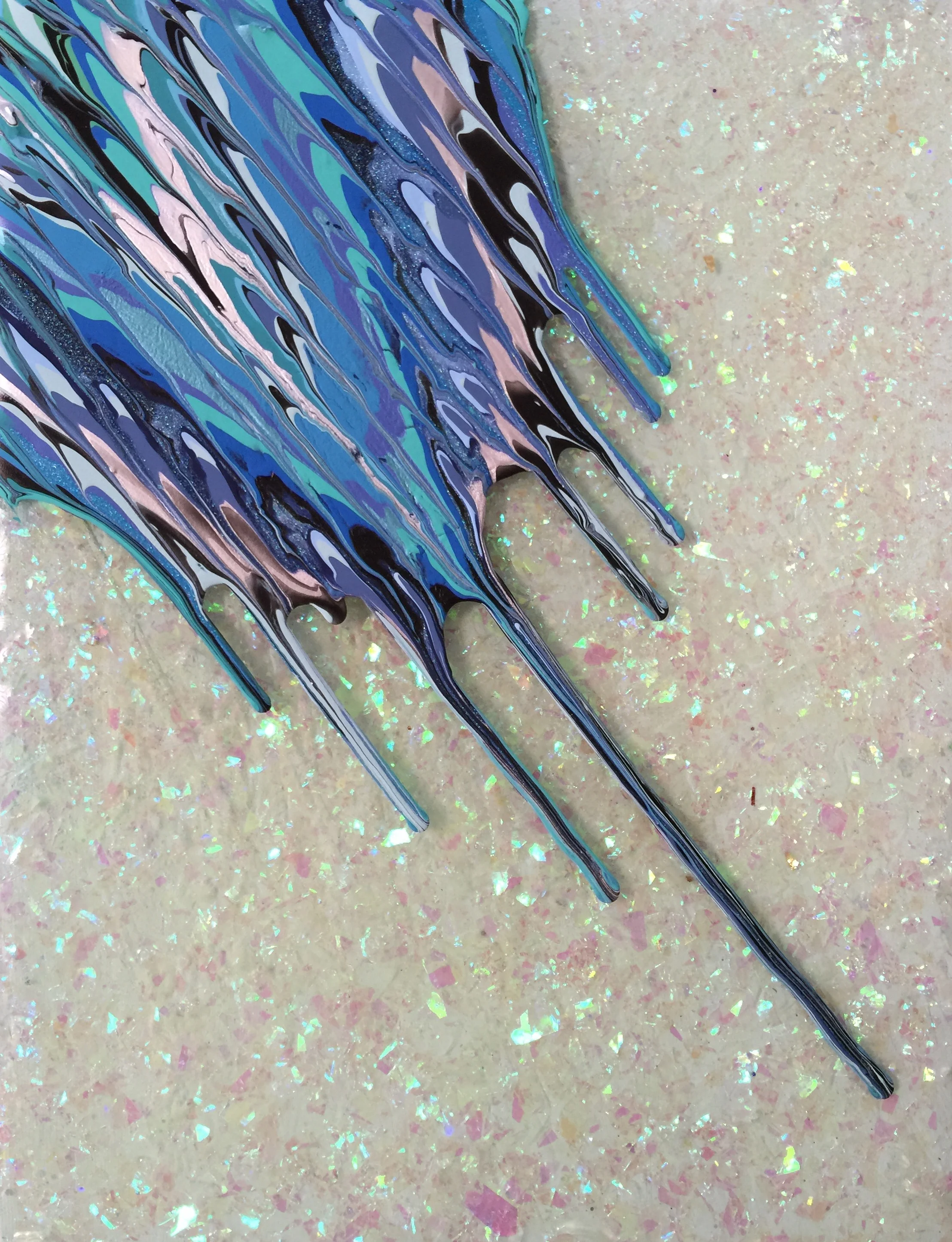 Kinetic e- XXV 2015  14" x 11" x 2.5"  Acrylic and epoxy resin on canvas. SOLD