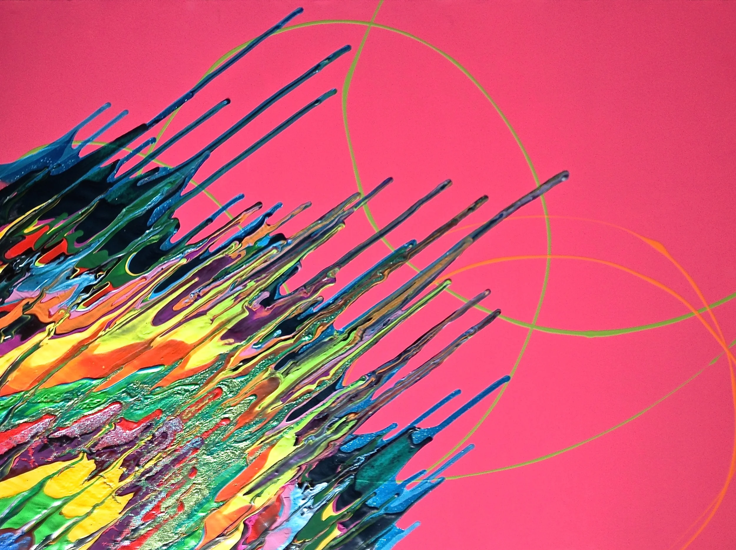 Kinetic e- VI 2012  30" x 40" x 2.5"  Acrylic on canvas.