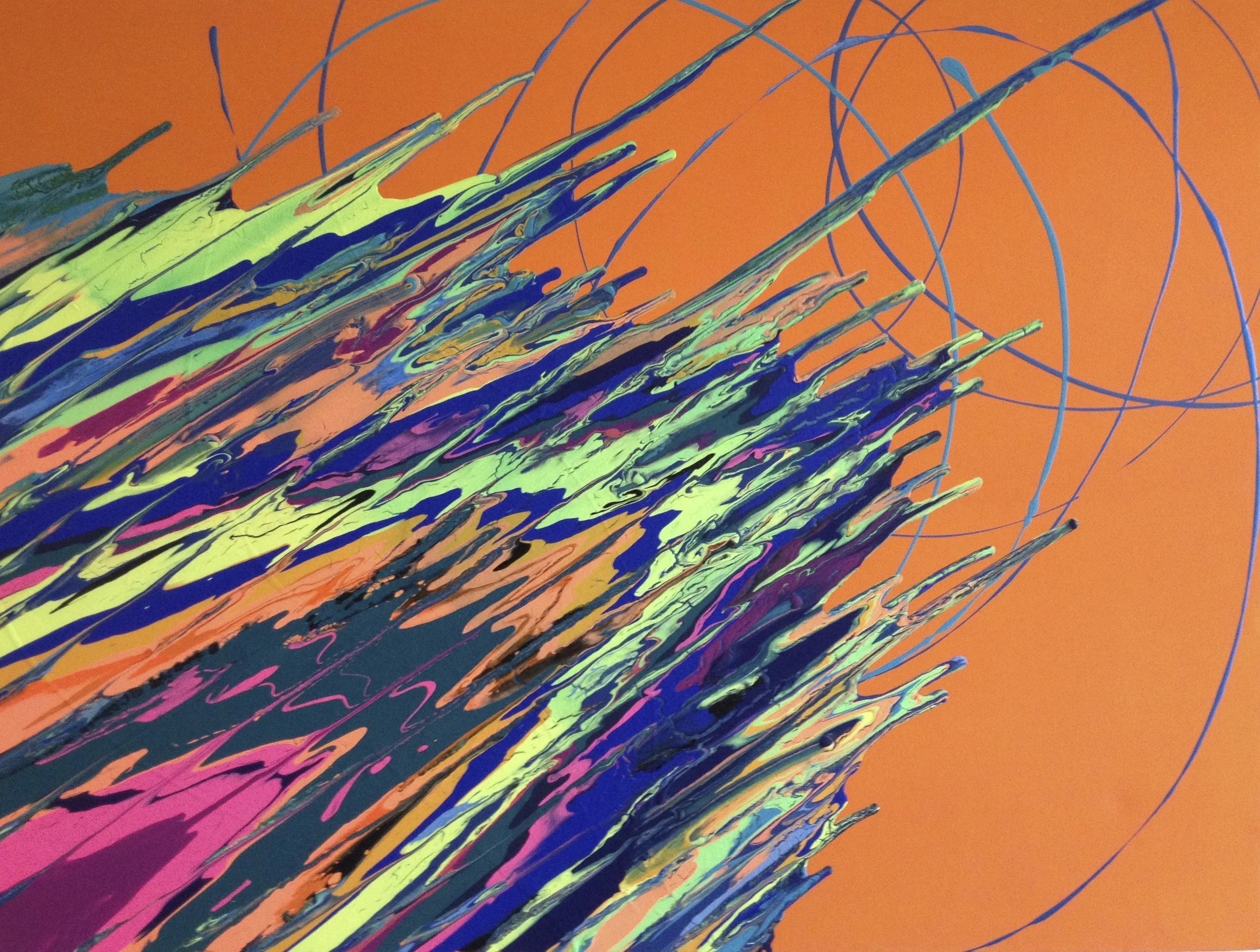 Kinetic e- V 2013  30" x  40" x 2.5"  Acrylic on canvas.