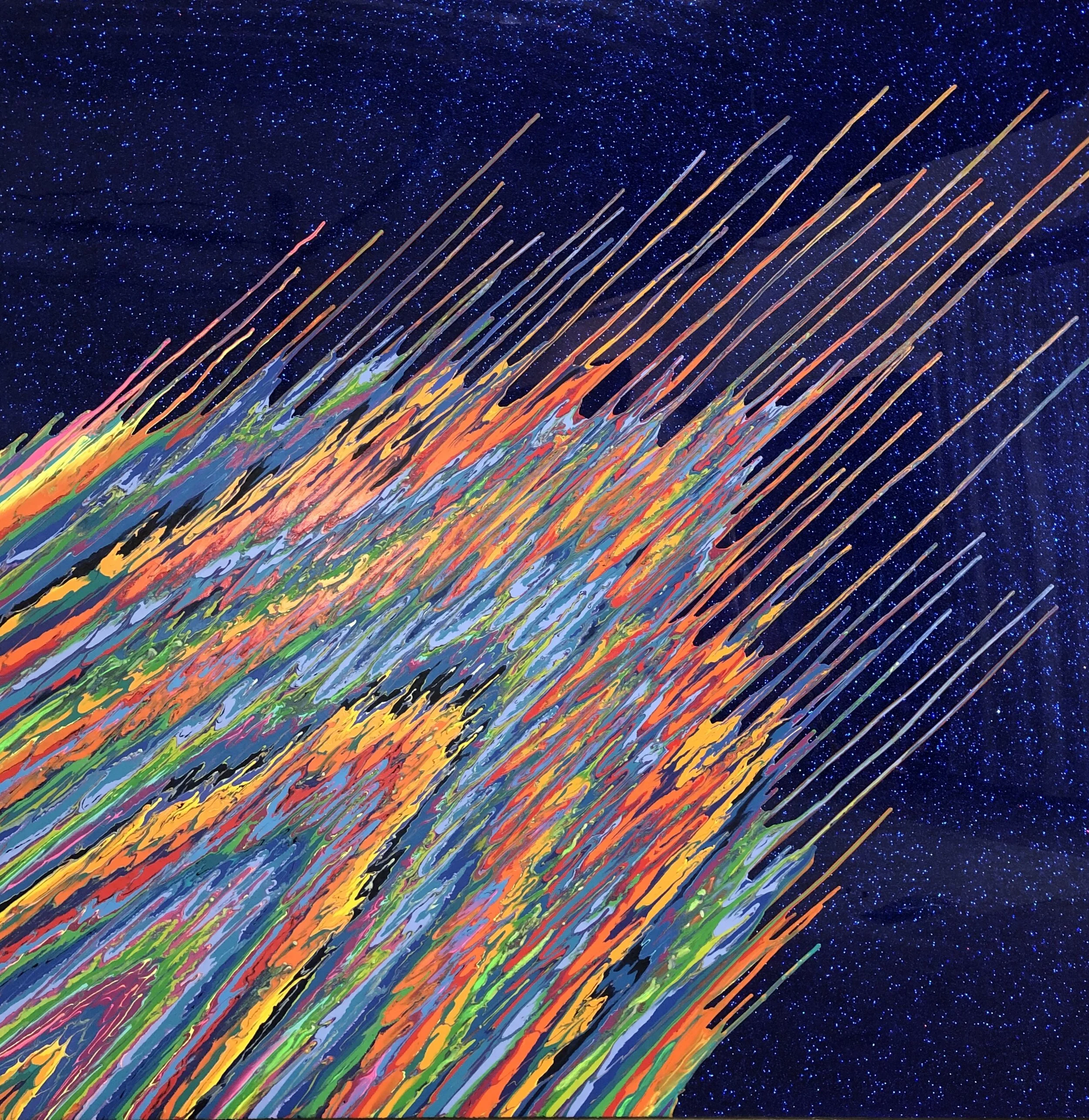 Kinetic e- Mini Collection LVIII  72" x 72"  2020  Mixed Media SOLD