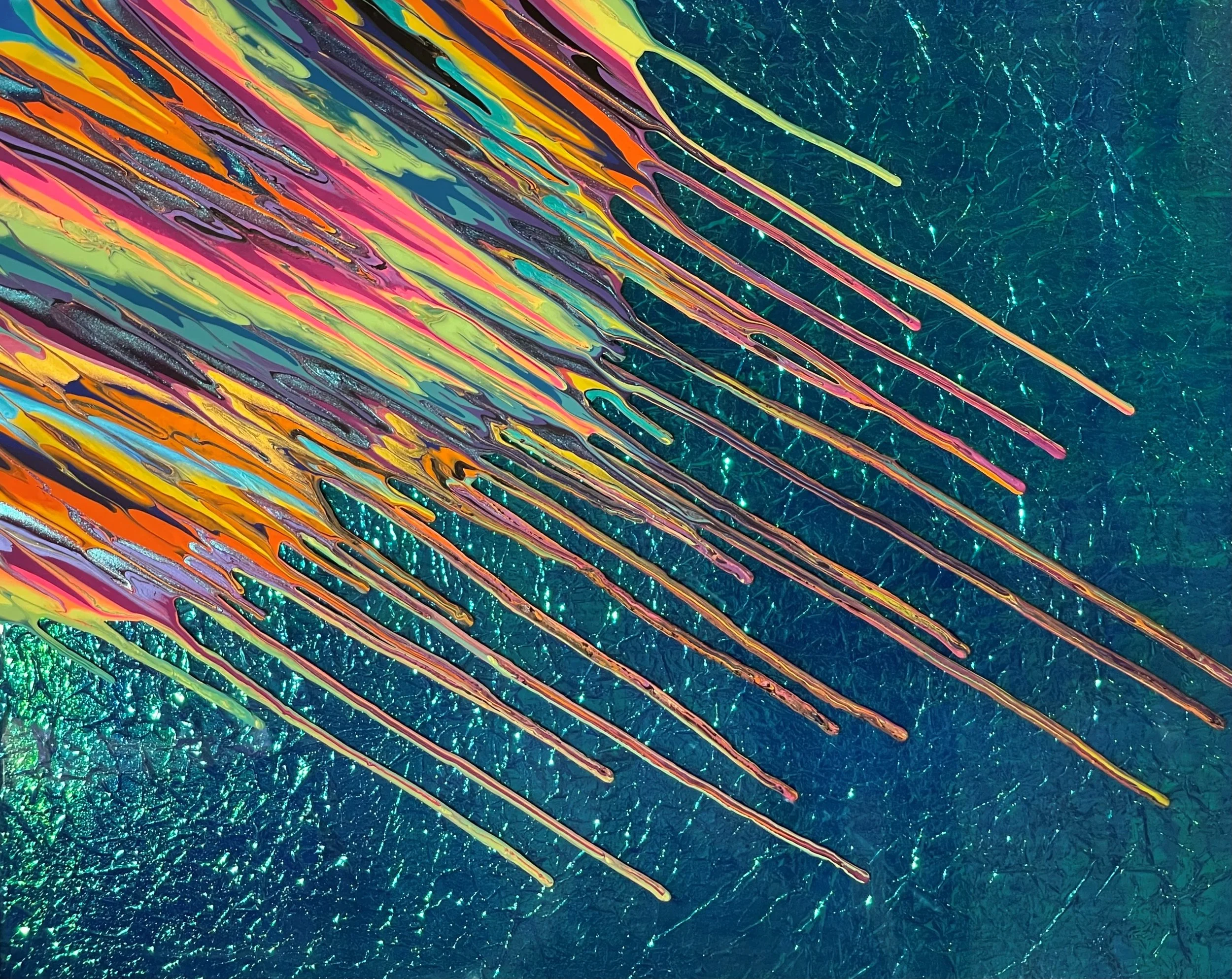 Kinetic e- [Xe] II  24" x 30"  2022 Mixed Media SOLD