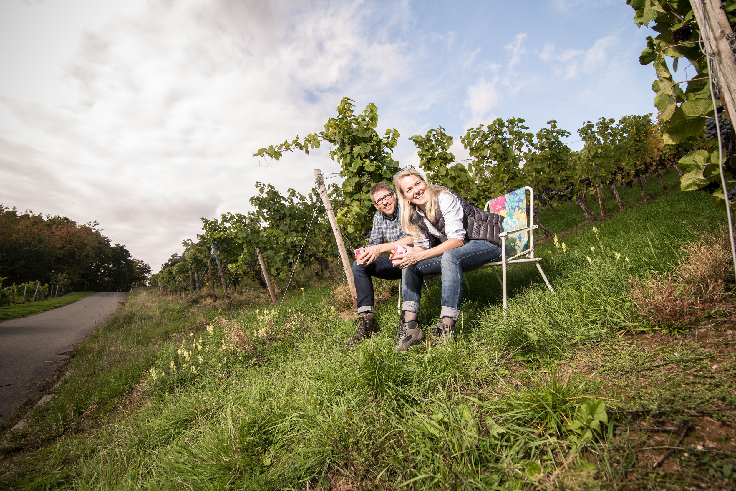 Ute with husband Heiko Bamberger owners of Bamberger Estate 