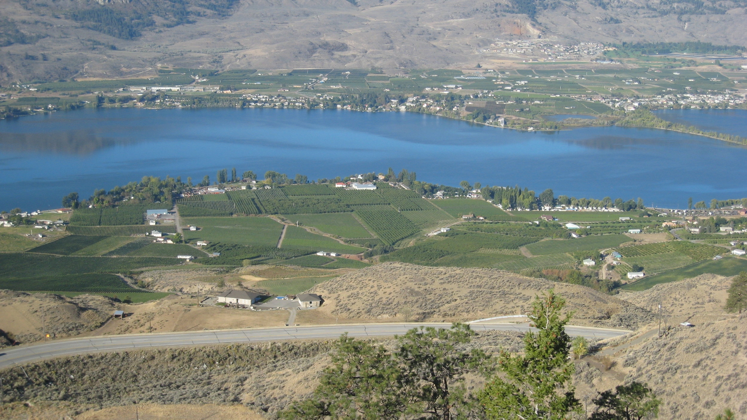 Lake Osoyoos and the desert scenery around it, BC, Canada