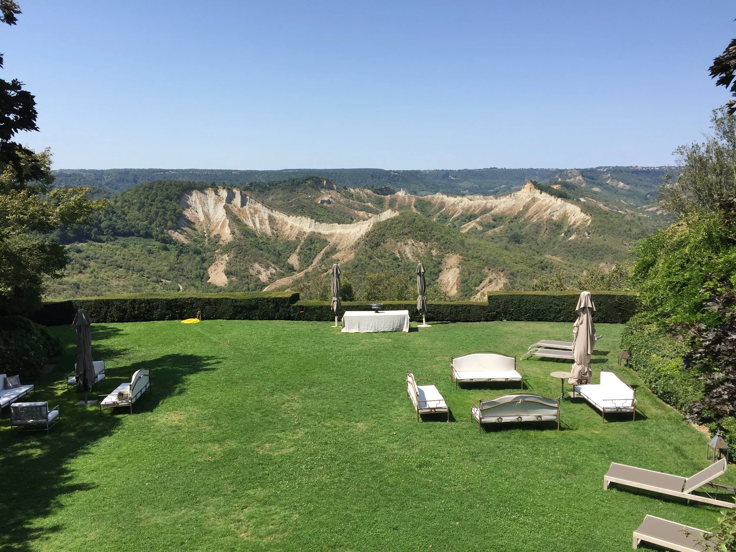 Hanging Gardens by the winery: An exclusive Villa Tirrena treat facing the Calanchi Valley and Civita di Bagno regio (Photo credit: Sumi_Sumilier)
