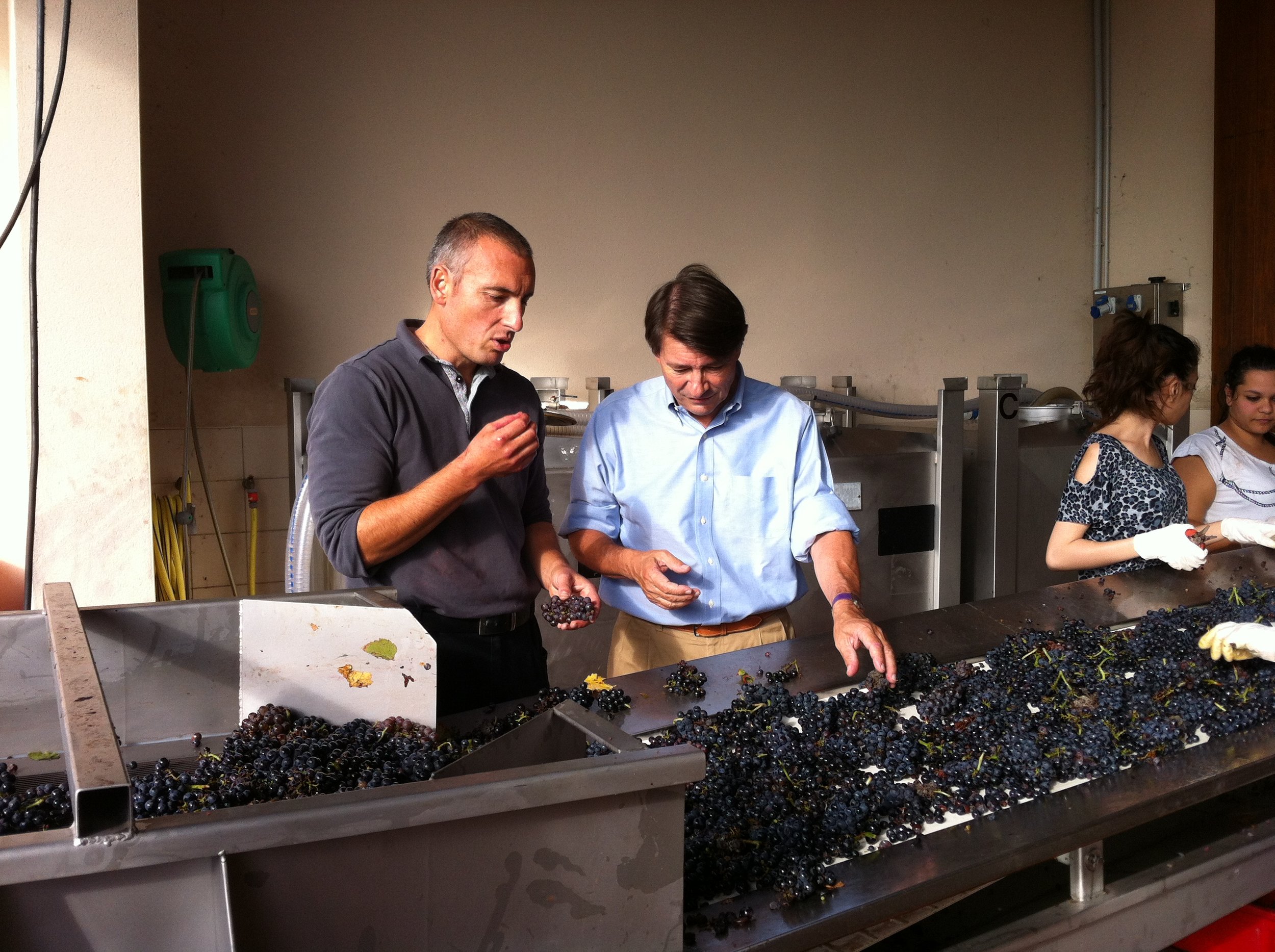 Frédéric Barnier with the owner of Louis Jadot, Pierre-Henry Gagey (Credit: Maison Louis Jadot)