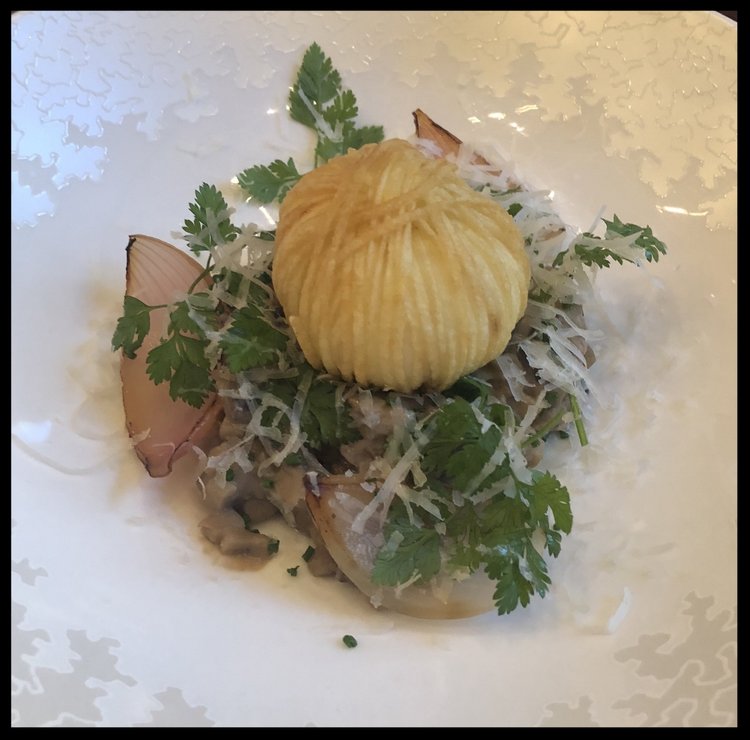 Mushroom Risotto with Daniel’s crispy egg, aged parmesan and girolles (Corinthia London, Image: Sumita Sarma)