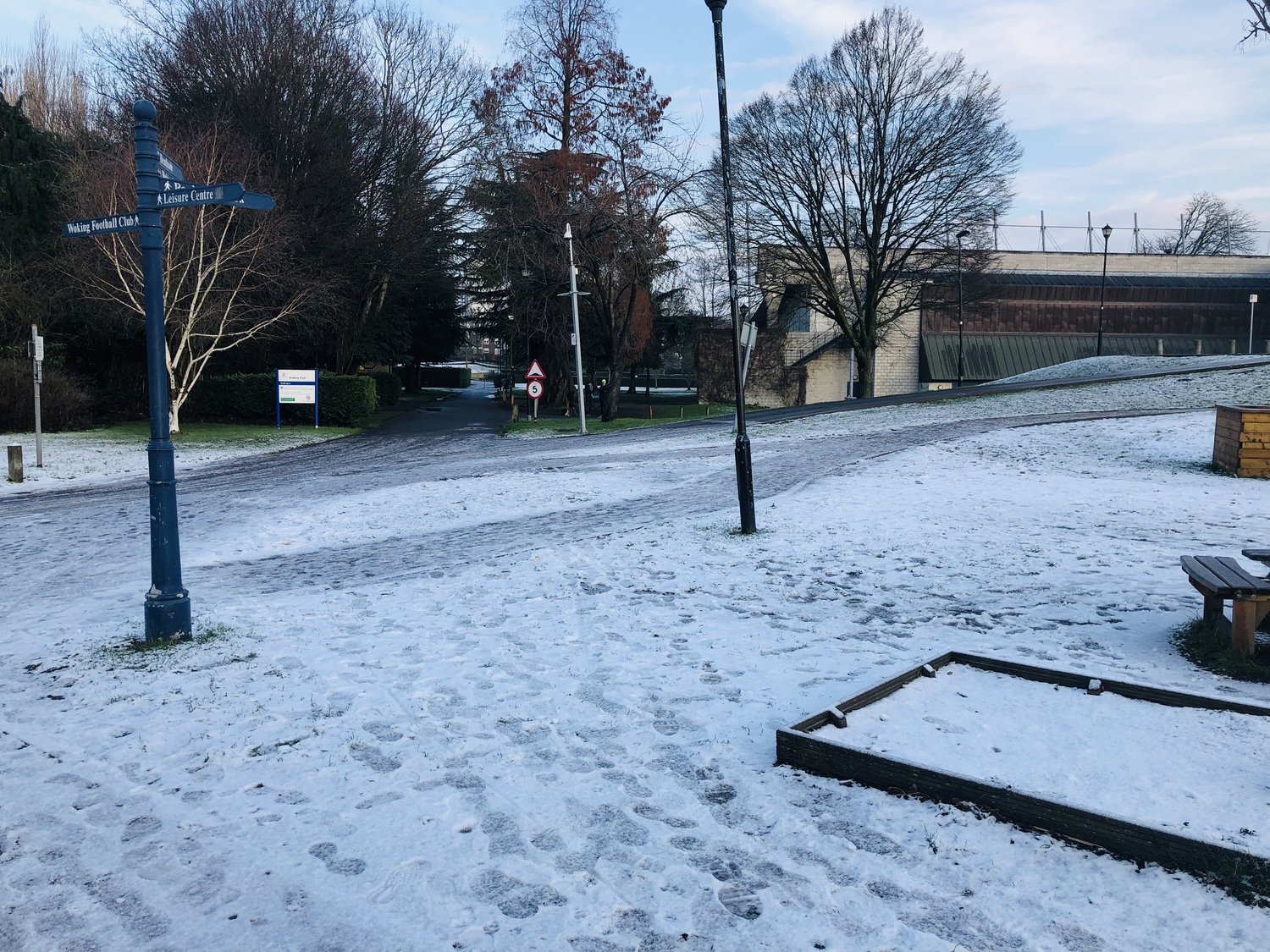 Parkrun Woking (second week of January 2019, one of the few rare times Parkrun had to be cancelled as the grounds were just too slippery. But yes it does go on irrespective! (Image: Sumi Sarma)
