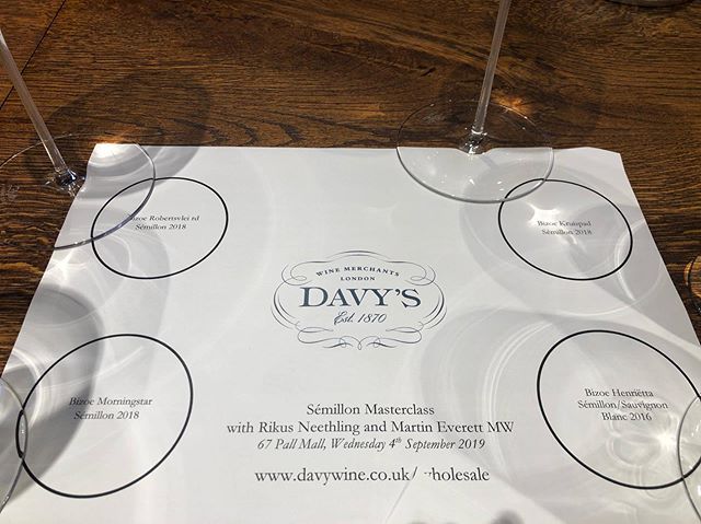 Semillon on the specials today with Rikus Neethling and Martin Everett MW. Versatility of the grape highlighted by the passionate winemaker, Rikus available @davysoflondon with his Bizoe wines ranging from Darling (Morningstar), Franschhoek (Robertsvle ird), third wine being a cross of grapes (Kruispad) from both vineyards, reaching its peak with a fine ageing wine Bizoe Henrietta which is an oak aged Semillon blended with Sauvignon Blanc. Tastings ranged from lean lemony 🍋 extreme to ripe waxy lemon with apricot. Diverse body and texture also displayed across each styles. Marvellous grape this splendid #Semillon is! Return of this grape @winesofsouthafricauk @rikusneethling #wines #southafrica @davyswinemerchants
.
.
.
#sumiliertasting #wine #grapes #winelover #winetasting #winemaking #vineyards #winetime🍷 #winelovers .
#winestagram #ageingwine