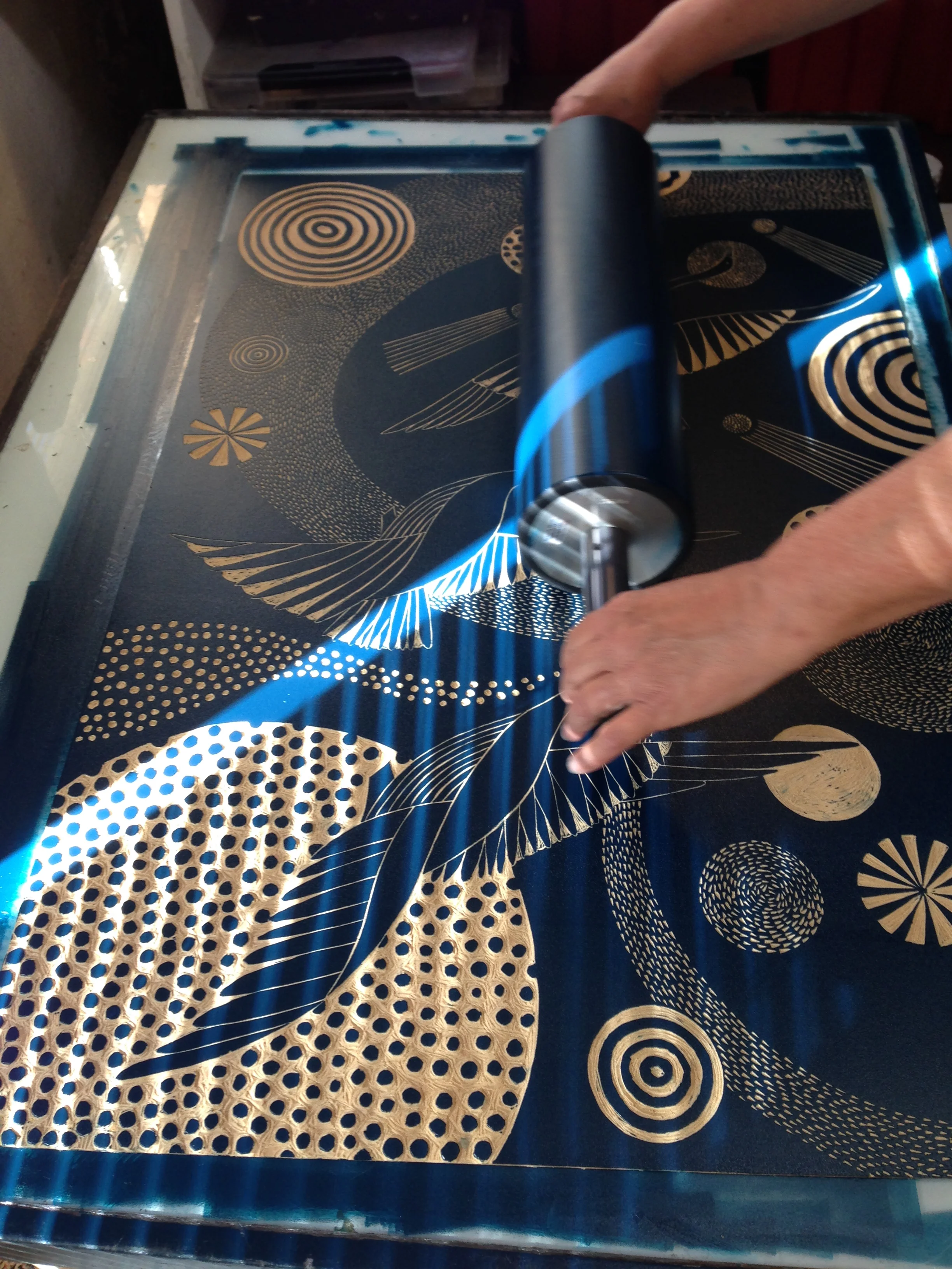 Printing Swooping and Swirling at MIXIT studio in Somerville, MA