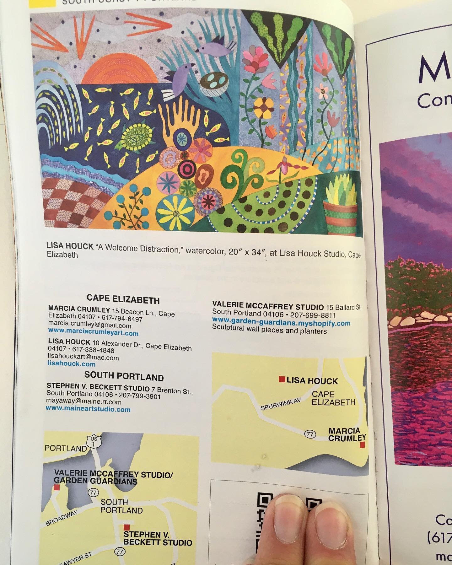 I am excited to be listed in the @mainegalleryguide for the first time! Should you find yourself in Maine this summer please stop by for a studio visit (by appointment). 🖼 

#maine #maineart #maineartist #mainesummer #printmaking #ceramics #watercol