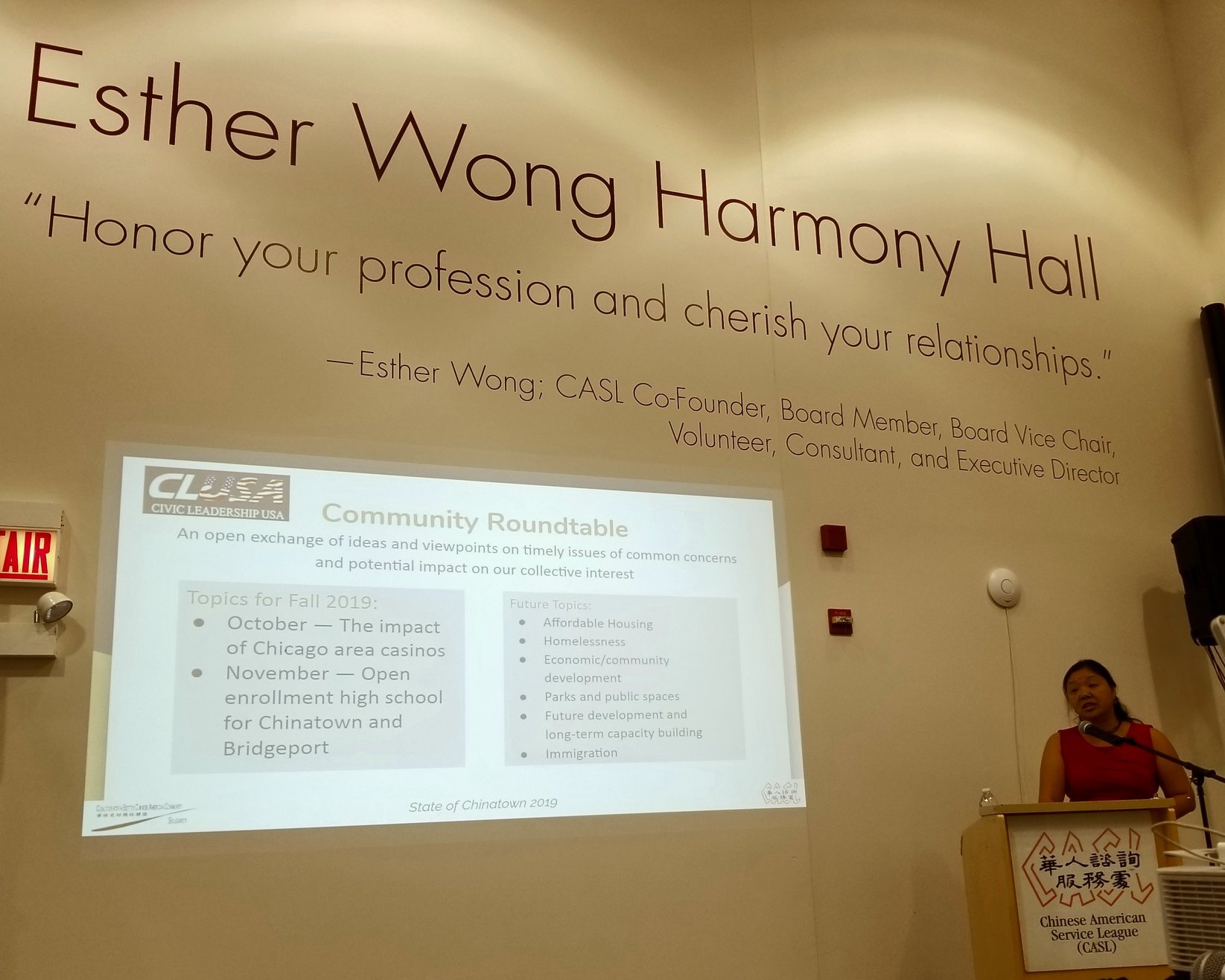 Grace Chan presents about CBCAC