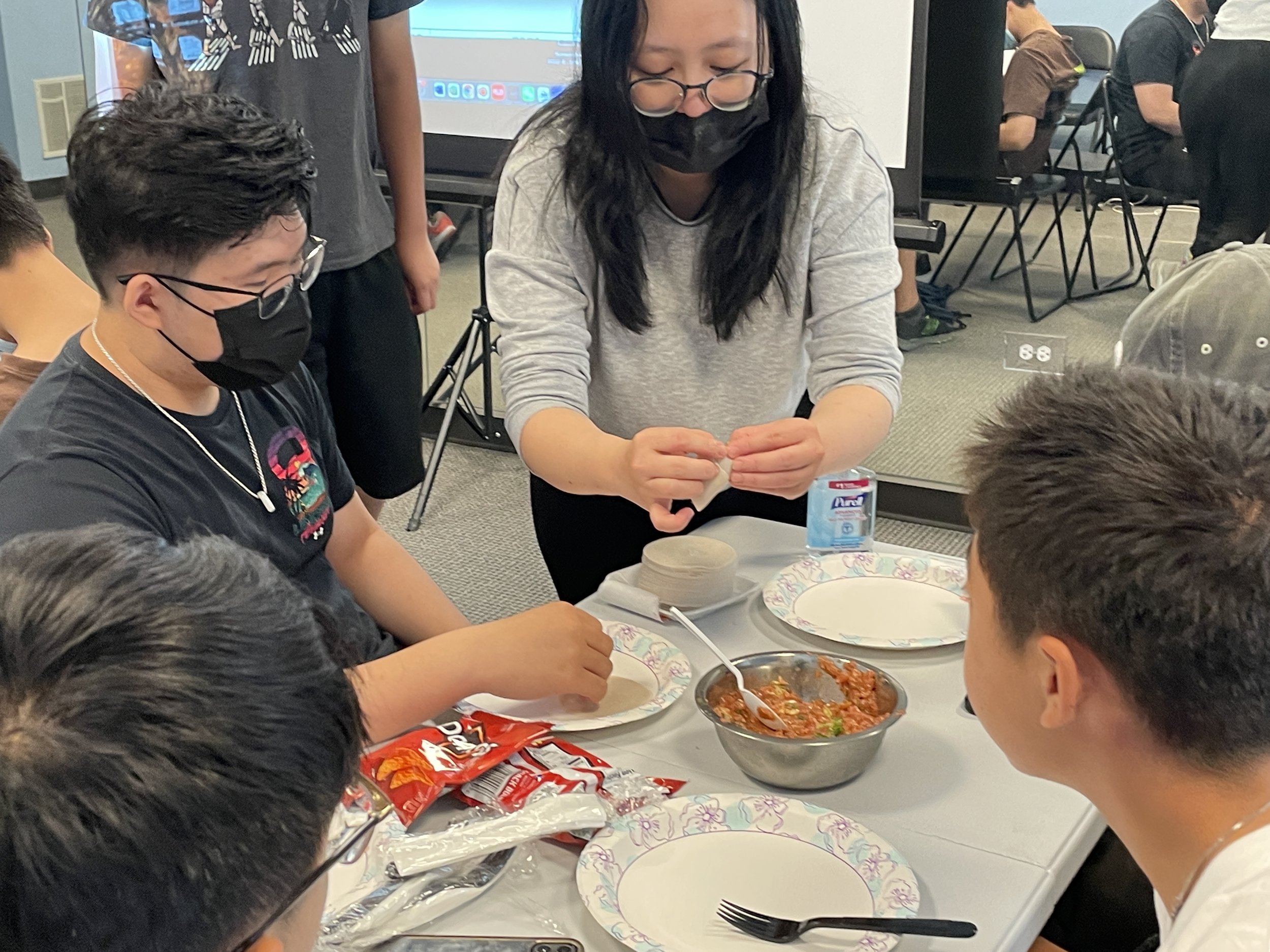  During After School Matters, our instructor taught on the history of dumpling-making within Asian cultures. Students got to enjoy their own creations after the demonstration! 