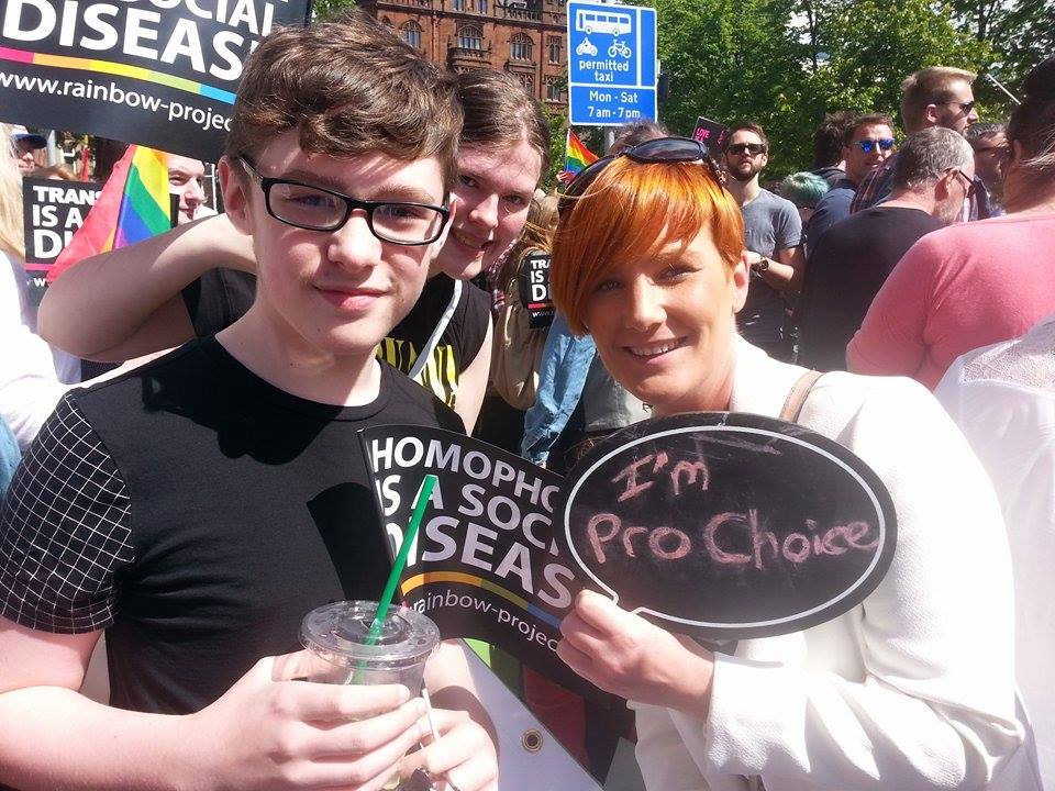 Supporters in Belfast during Gay Pride, 2015