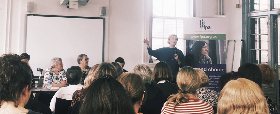 Stella Creasy speaking at an FPANI event at Féile an Phobail. Picture Credit Rachel Powell