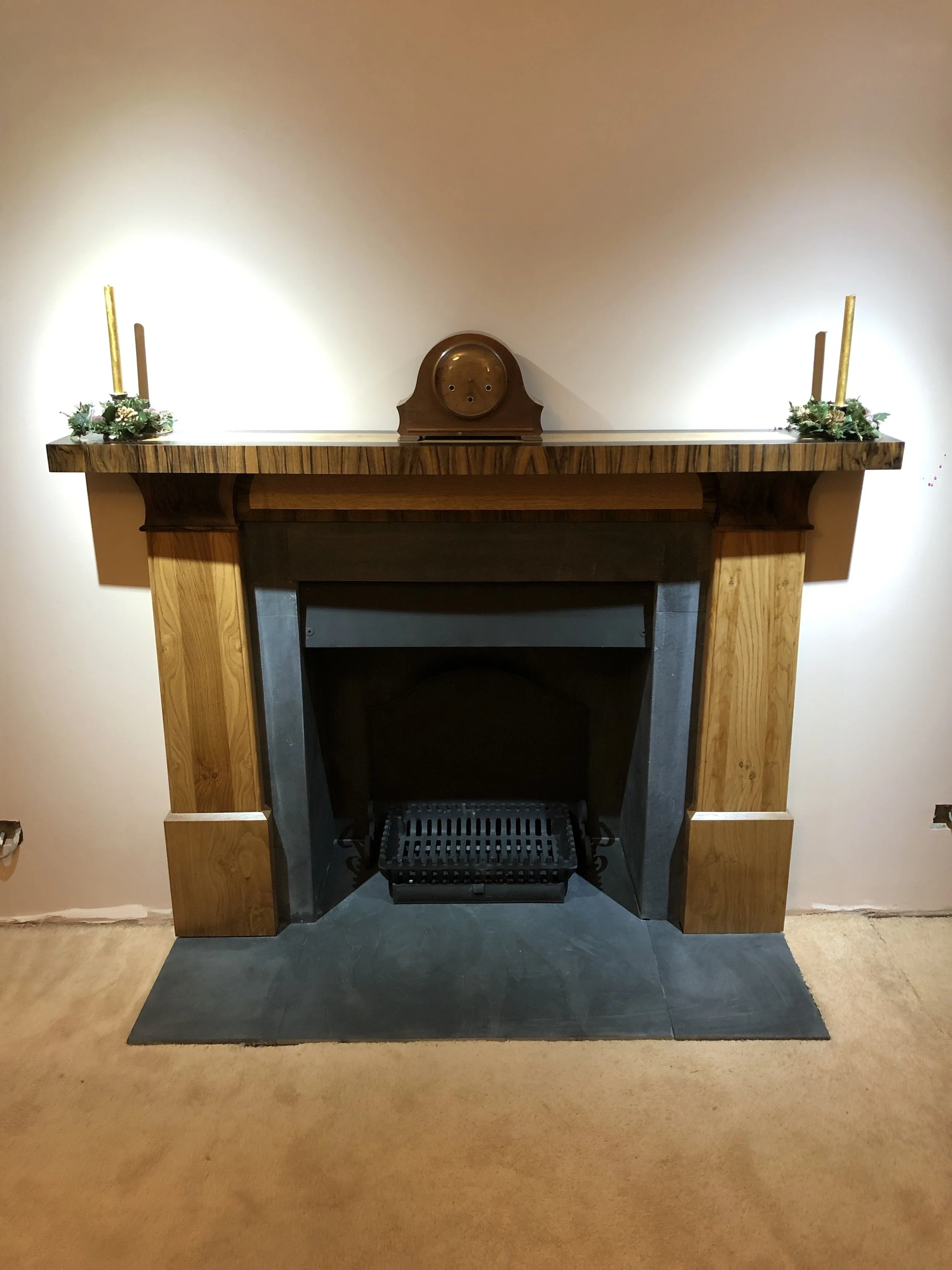 Fireplace in French Walnut and oak