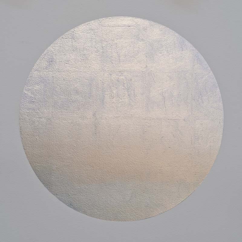 GEKKOU (MOON LIGHT), SILVER LEAF, PIGMENT, ARCHES PAPER. 41" X 29"