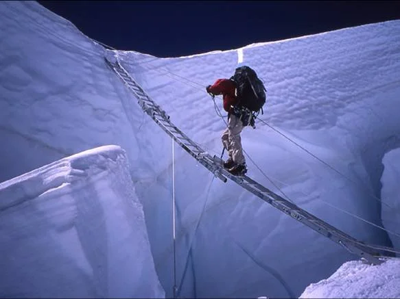 Crossing a crevasse