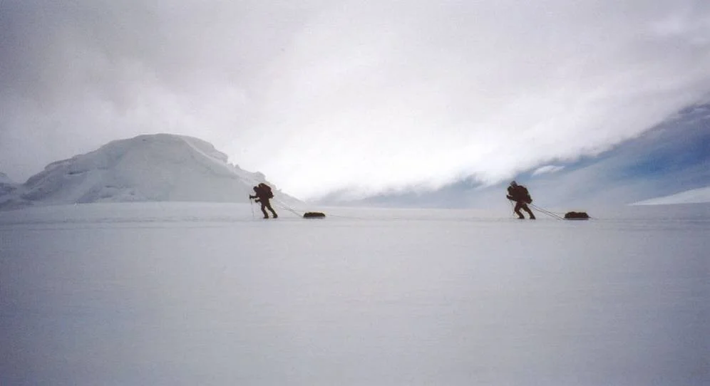 Sled dragging in Alaska