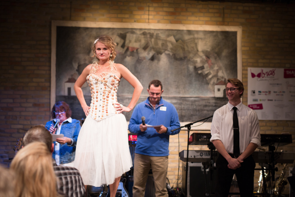 "Cancer is a BEACH" - wearable piece by Morea Steinhauer ( photo courtesy of Kensie Wallne r)