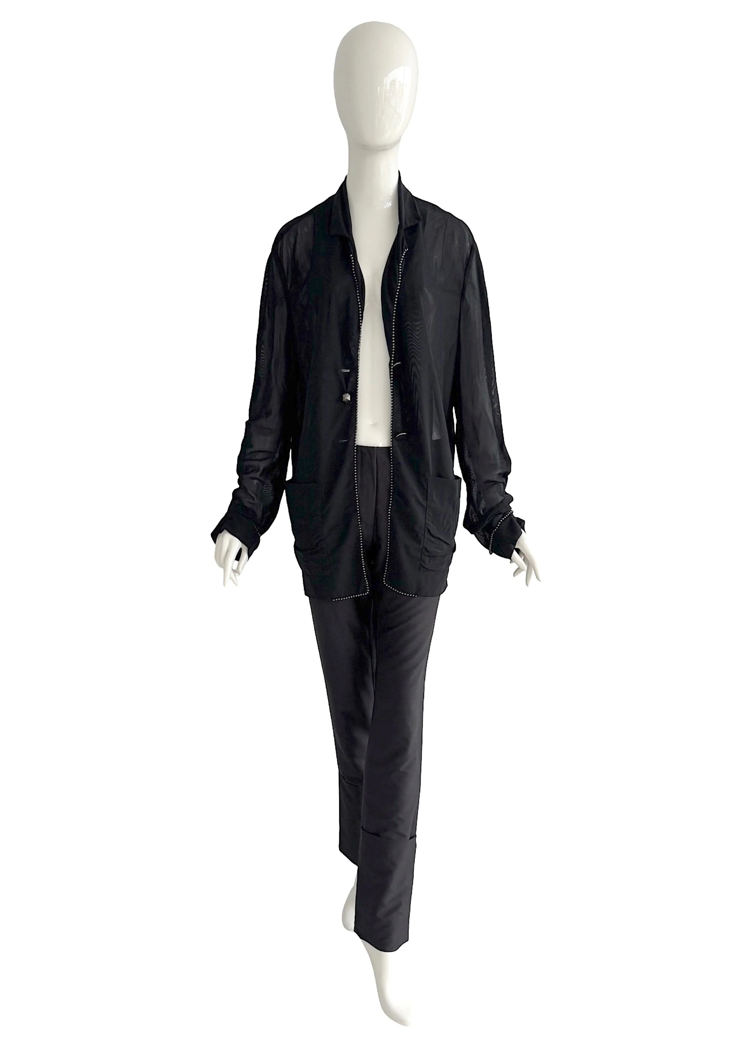 Helmut Lang 1996 Black Nylon Trousers
