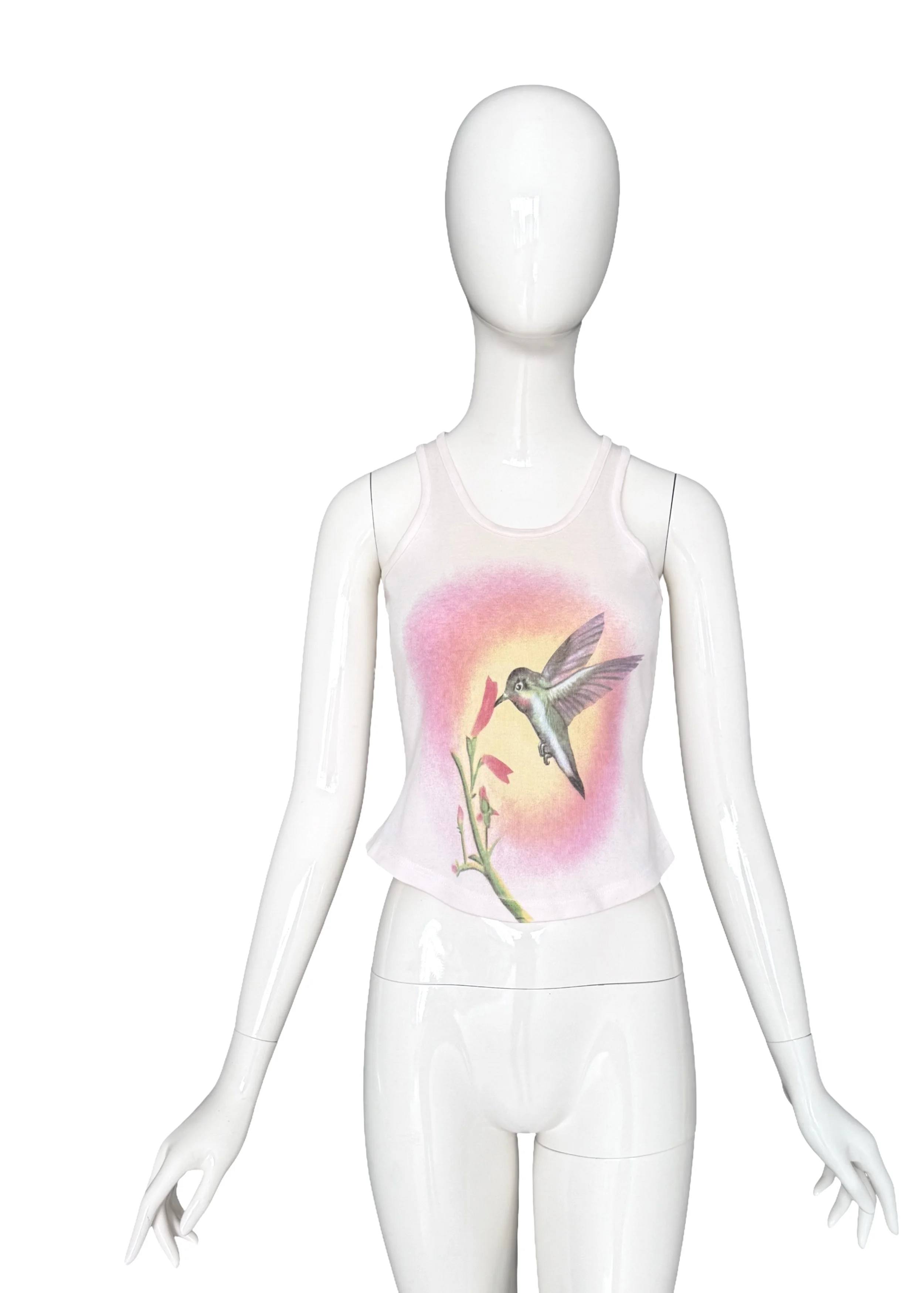 Chloé by Stella McCartney Spring Summer 1999 Runway Documented Hummingbird Print Tank Top