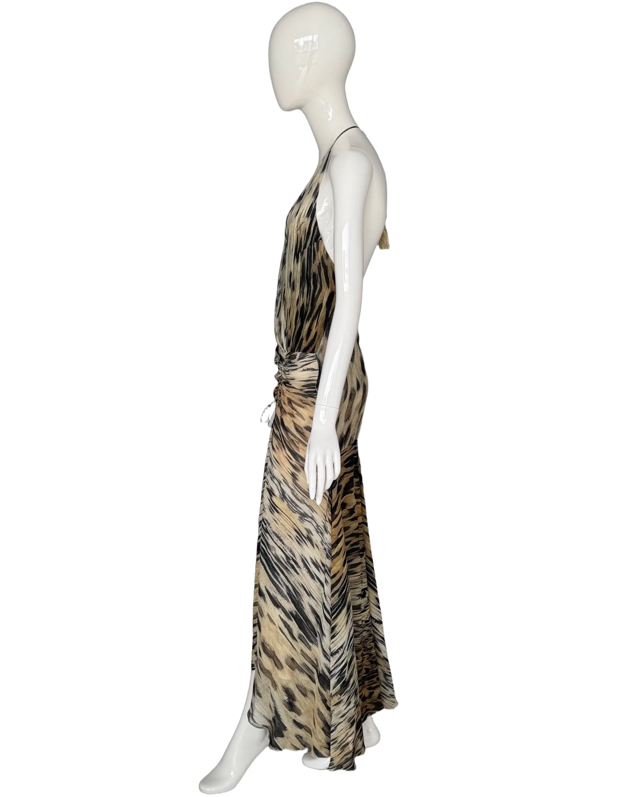 Robero Cavalli 90s Silk Signed Print Dress 