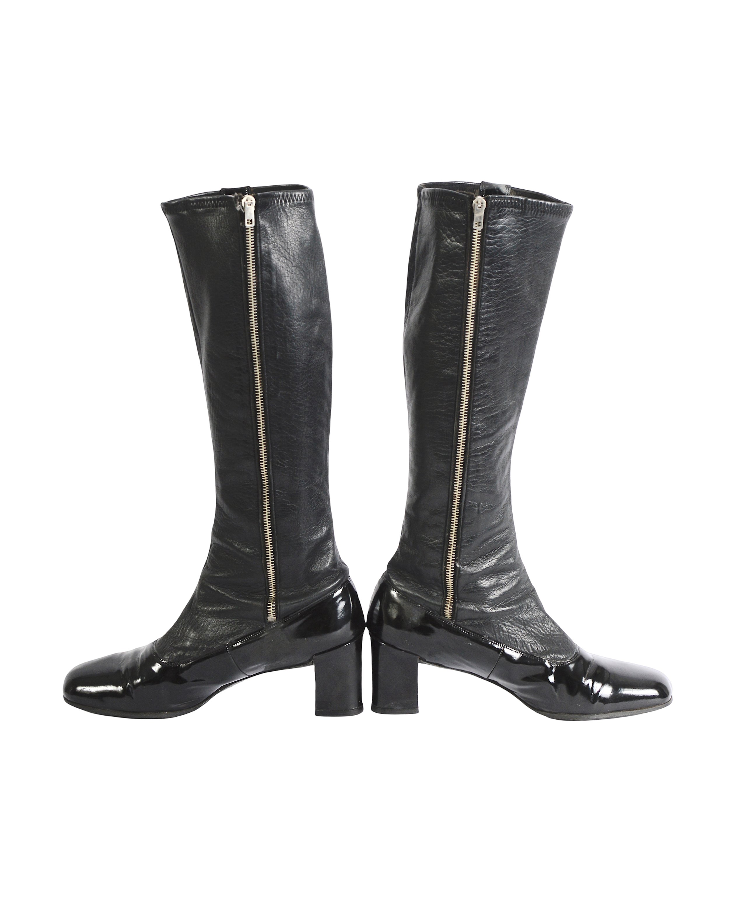 Pierre Cardin Archive Museum-Worthy Vintage Space-Age Black Boots..jpg