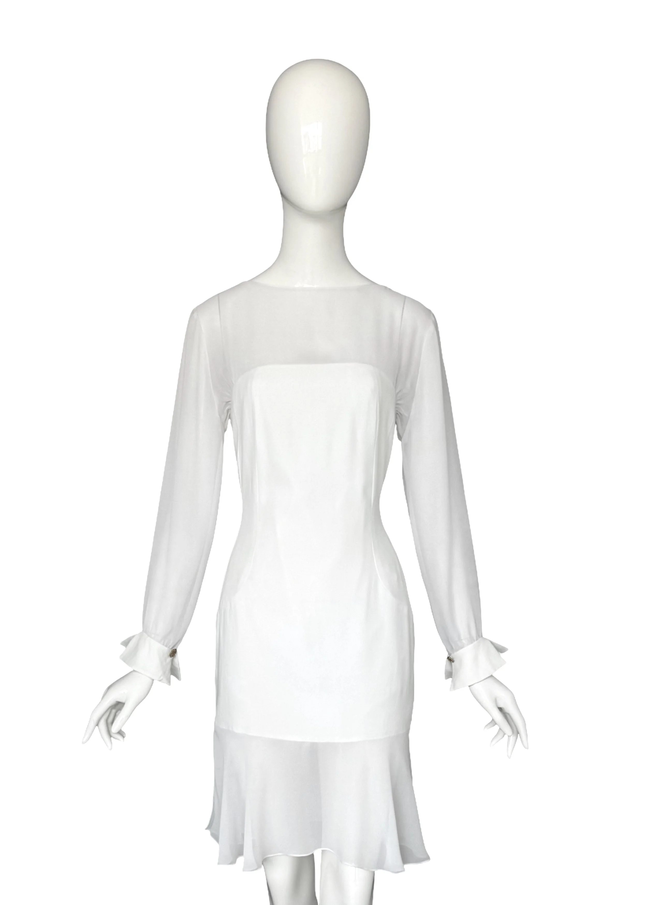 Karl Lagerfeld Spring Summer 1992 White Silk Dress.jpg