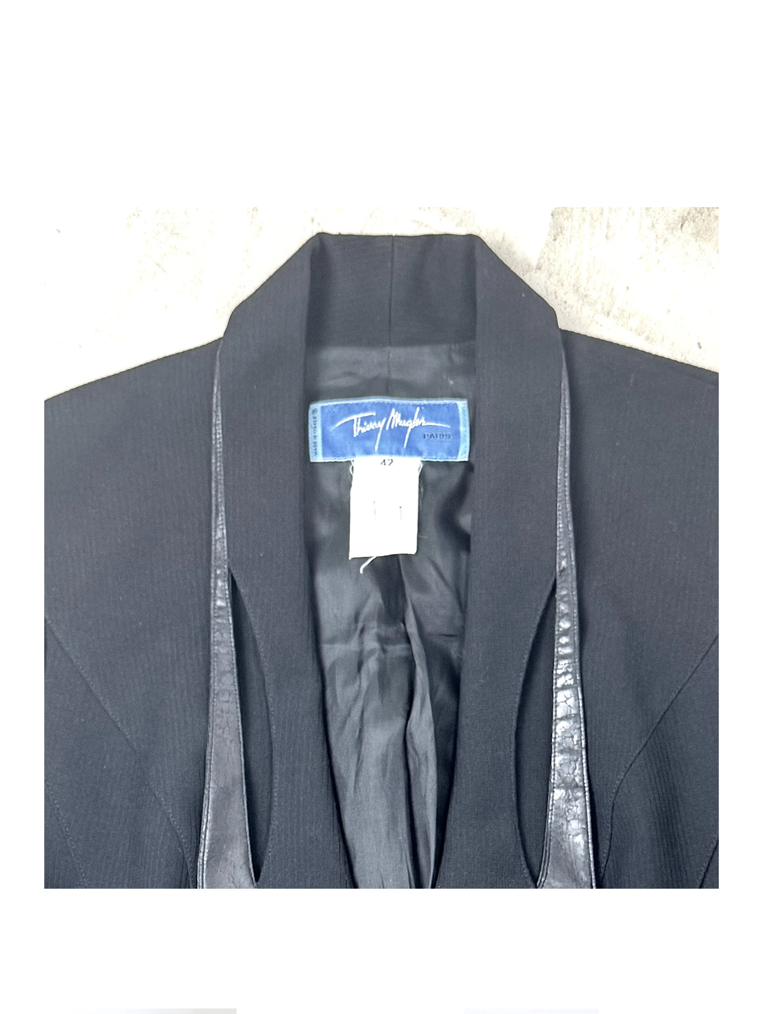 Thierry Mugler FW 1998 Runway Vintage Leather Trimmed Jacket.jpg