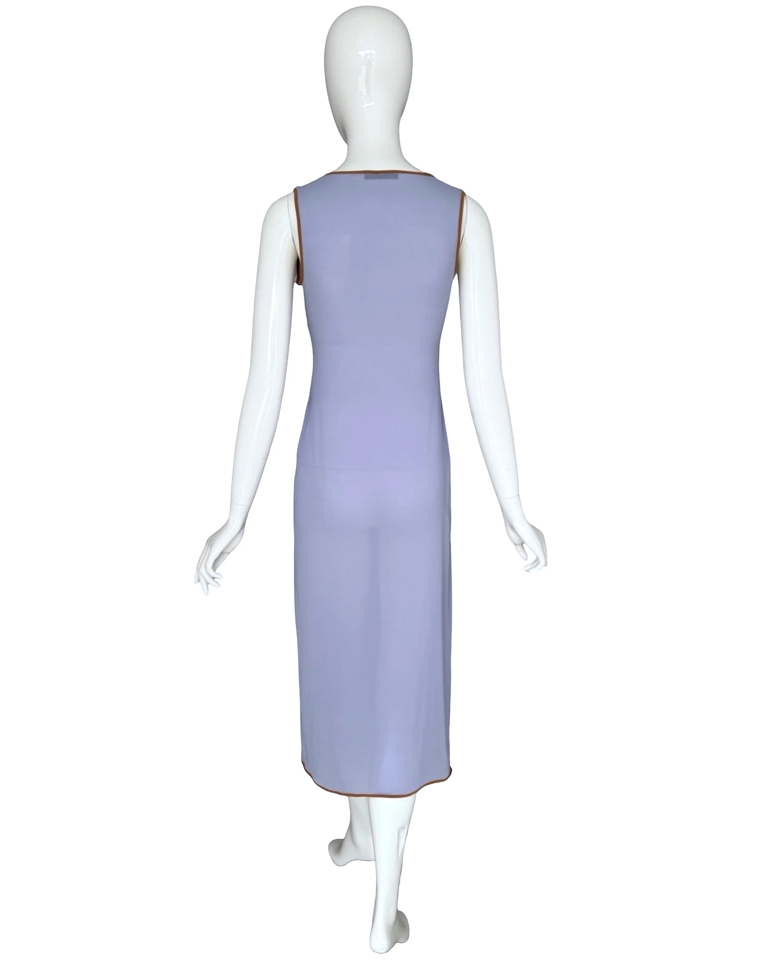 Prada by Miuccia Prada Spring/Summer 1996 Collection Sheer Lavender Silk Dress.jpg