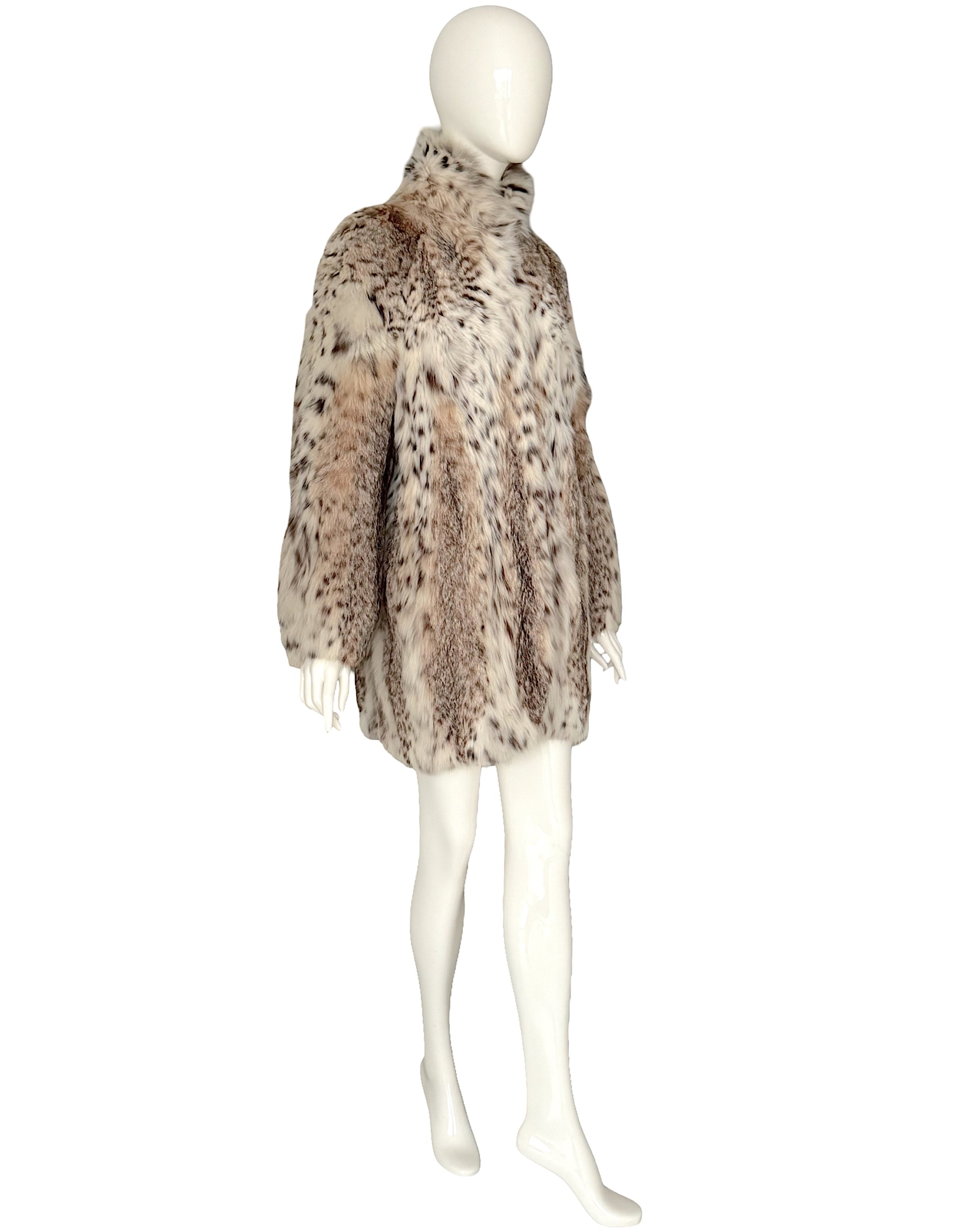 Vintage 1970s Lightweight Lynx Fur Coat