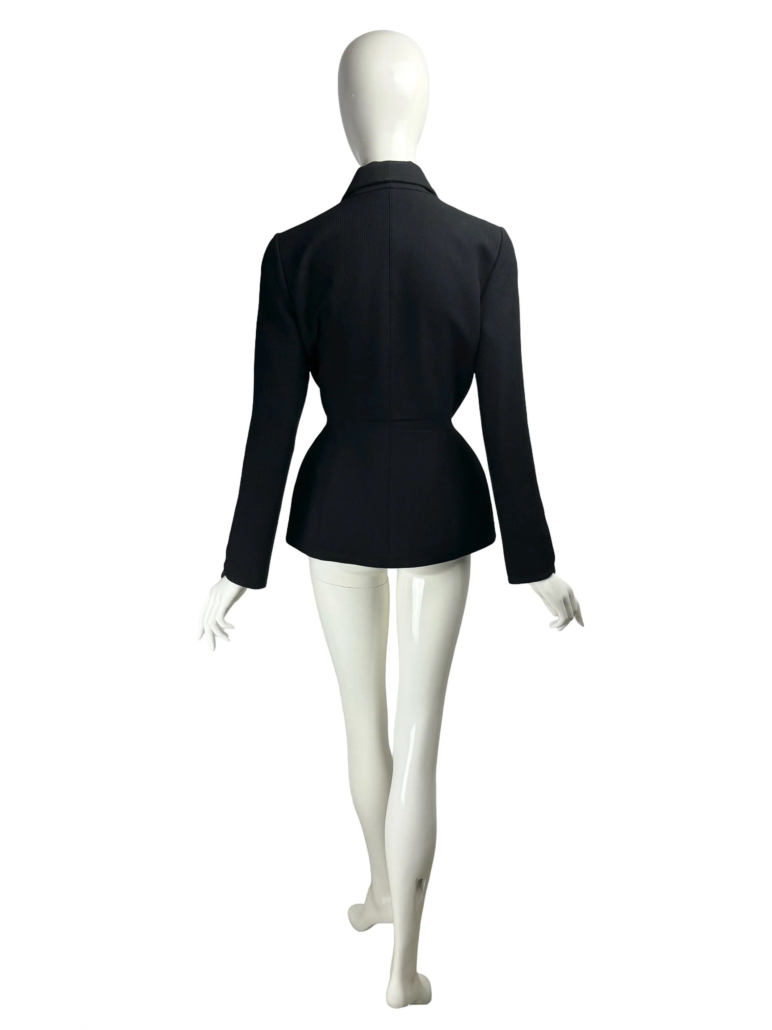 Thierry Mugler FW 1998 Runway Vintage Leather Trimmed Jacketjpg