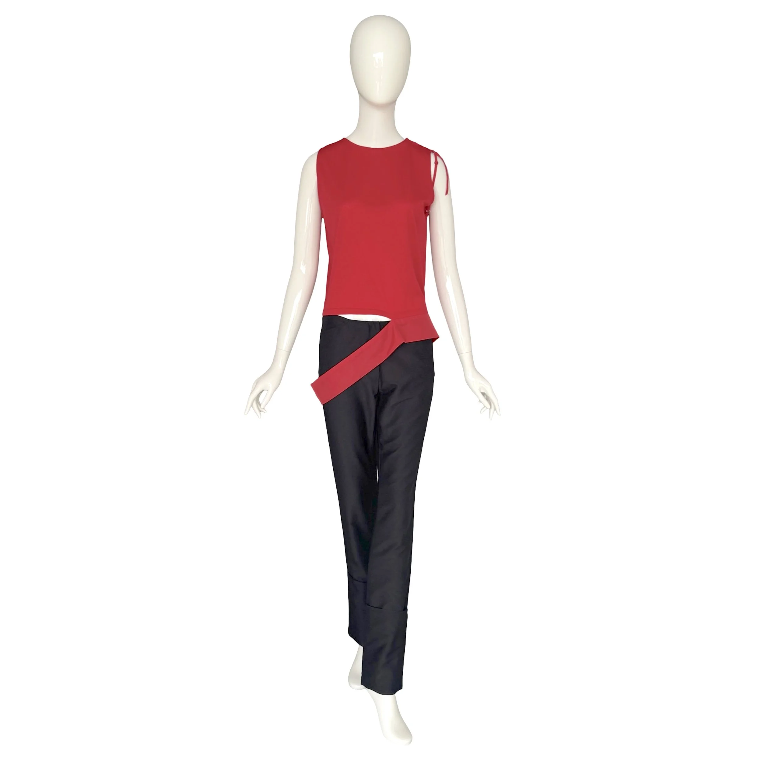 Helmut Lang Spring Summer 1997 Runway Red Cotton Top