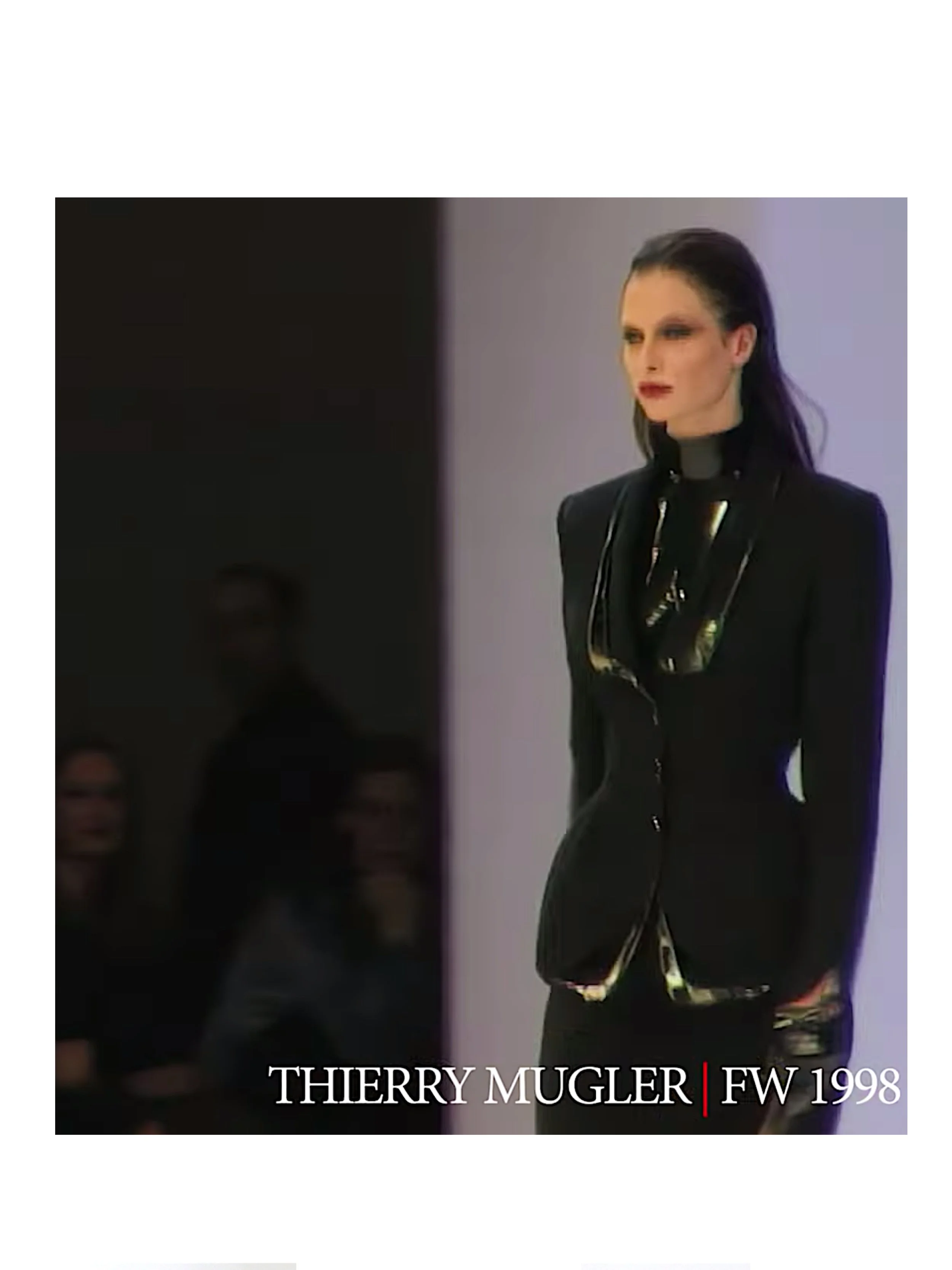 Thierry Mugler FW 1998 Runway Vintage Leather Trimmed Jacket .jpg