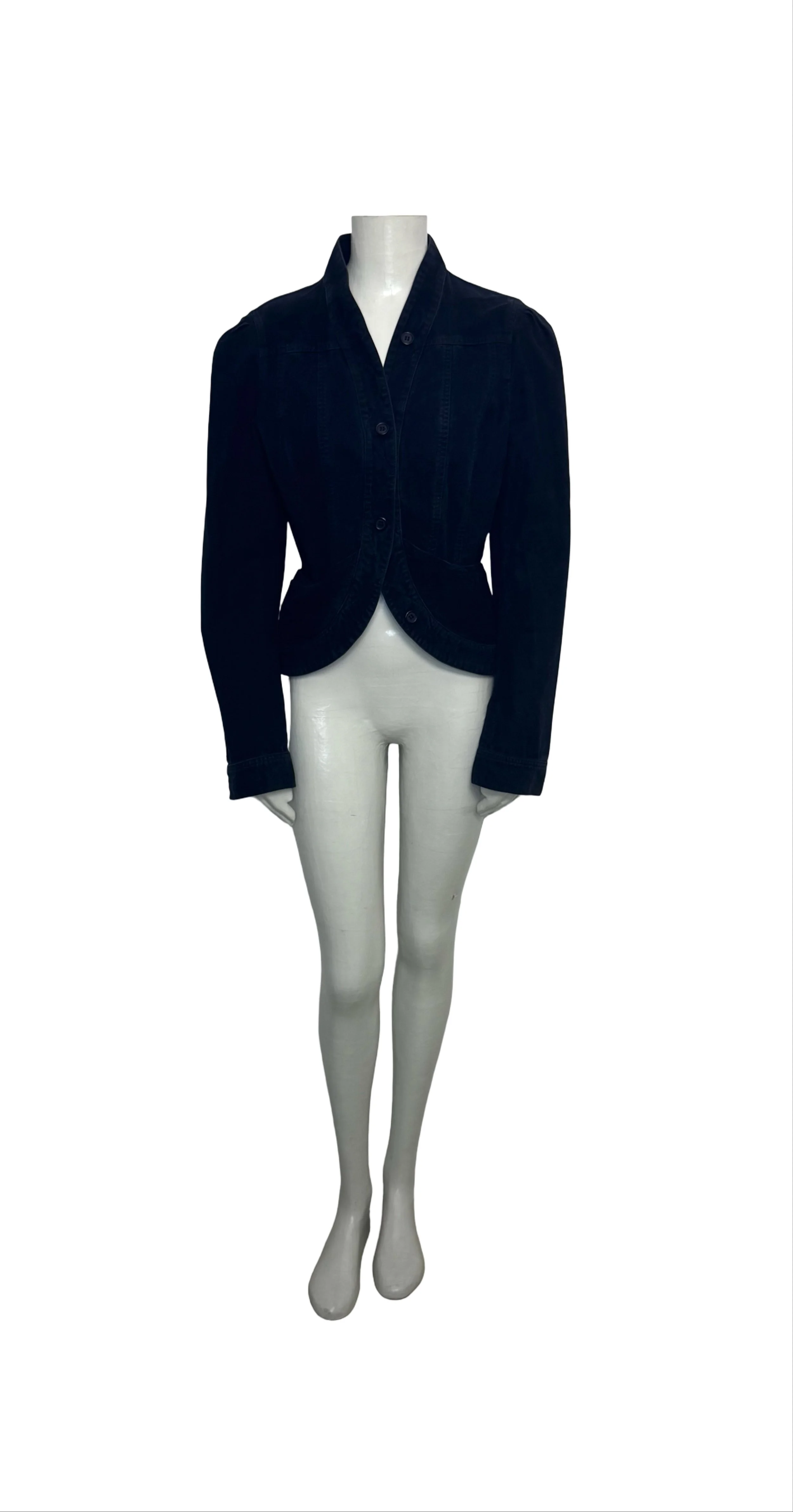Hussein Chalayan early 90s vintage Black Cotton and Spandex Mix Jacket.jpeg