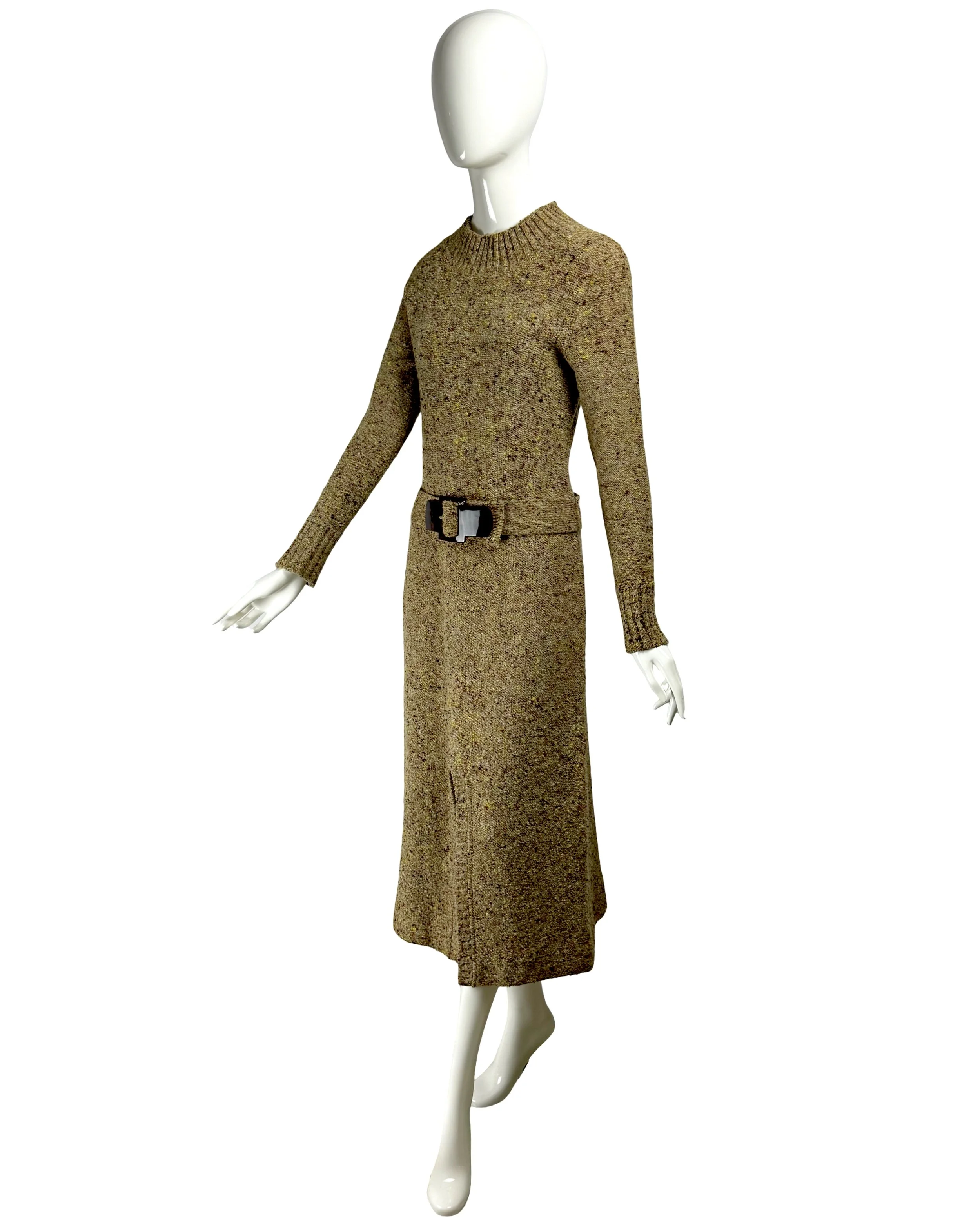 Jacques Esterel vintage 1970s wool knitted dress with matching belt.jpg