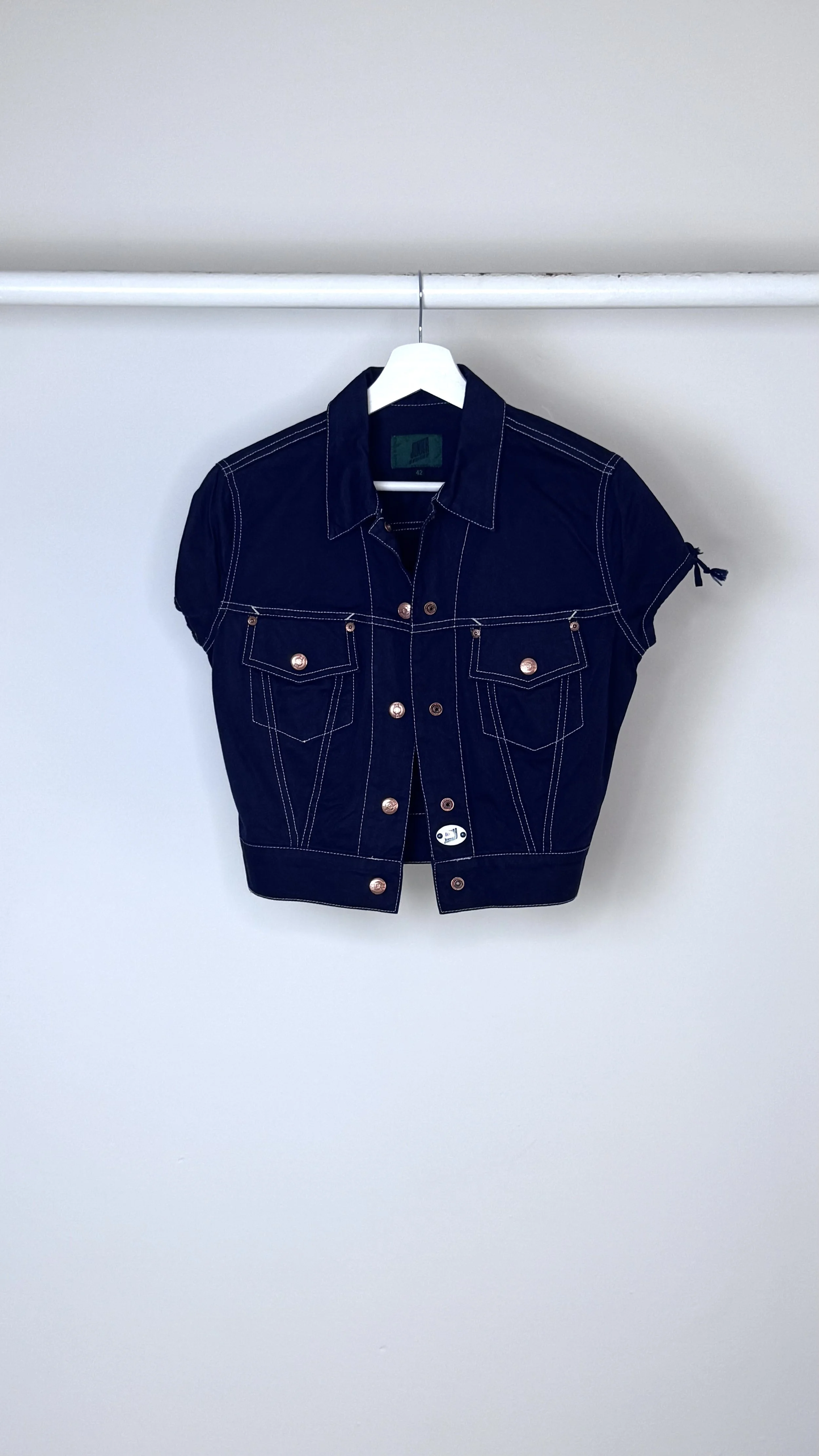 Jean-Paul Gaultier junior vintage 80s cotton jeans short sleeves jacketjpeg