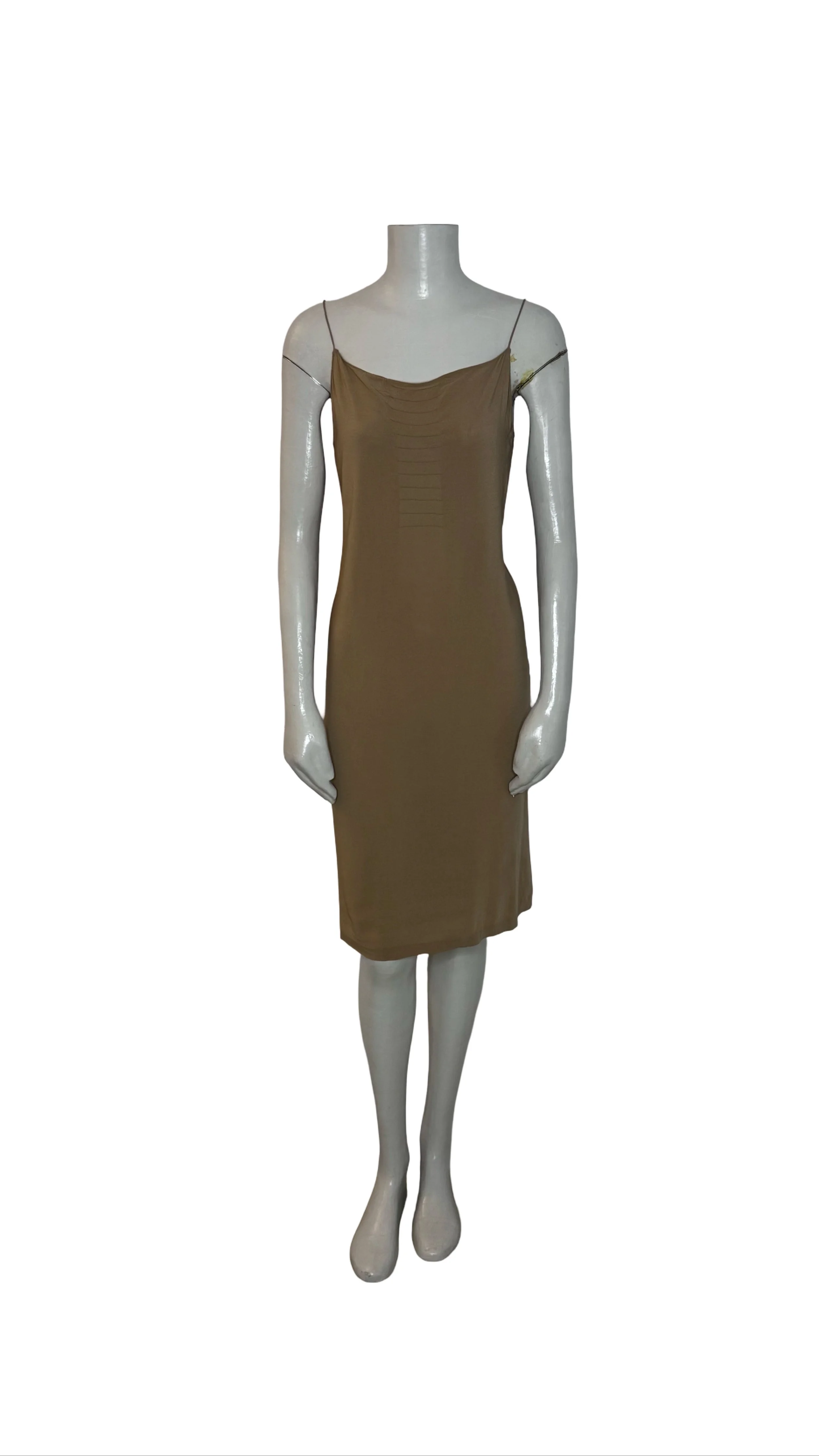 Martin Sitbon vintage 90s viscose/spandex mix nude slip on dress .jpeg
