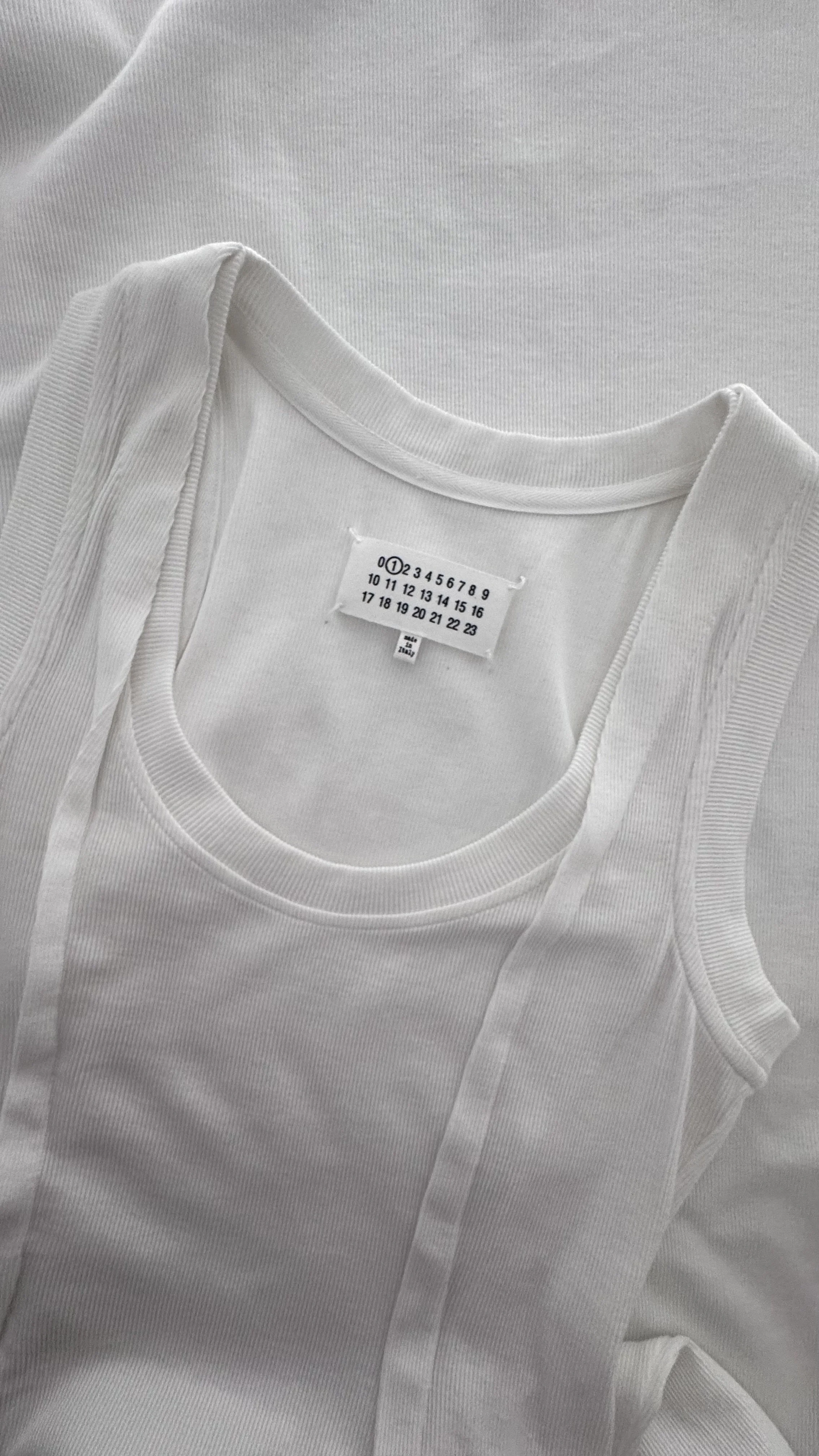 Maison Martin Margiela women's collection line Spring Summer 2012. white ribbed cotton maxi marcel or tank dress. .jpeg