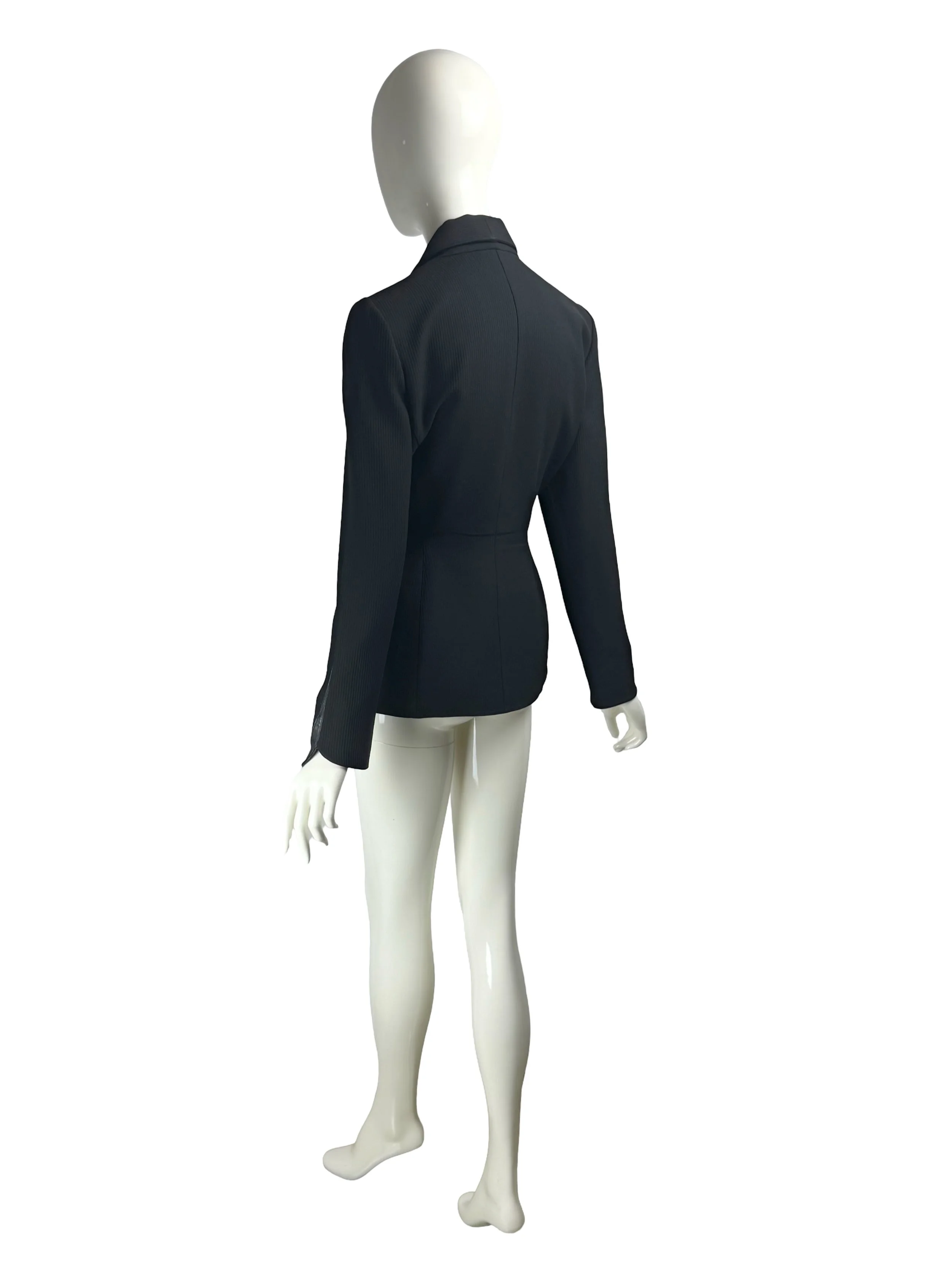 Thierry Mugler FW 1998 Runway Vintage Leather Trimmed Jacket.jpg